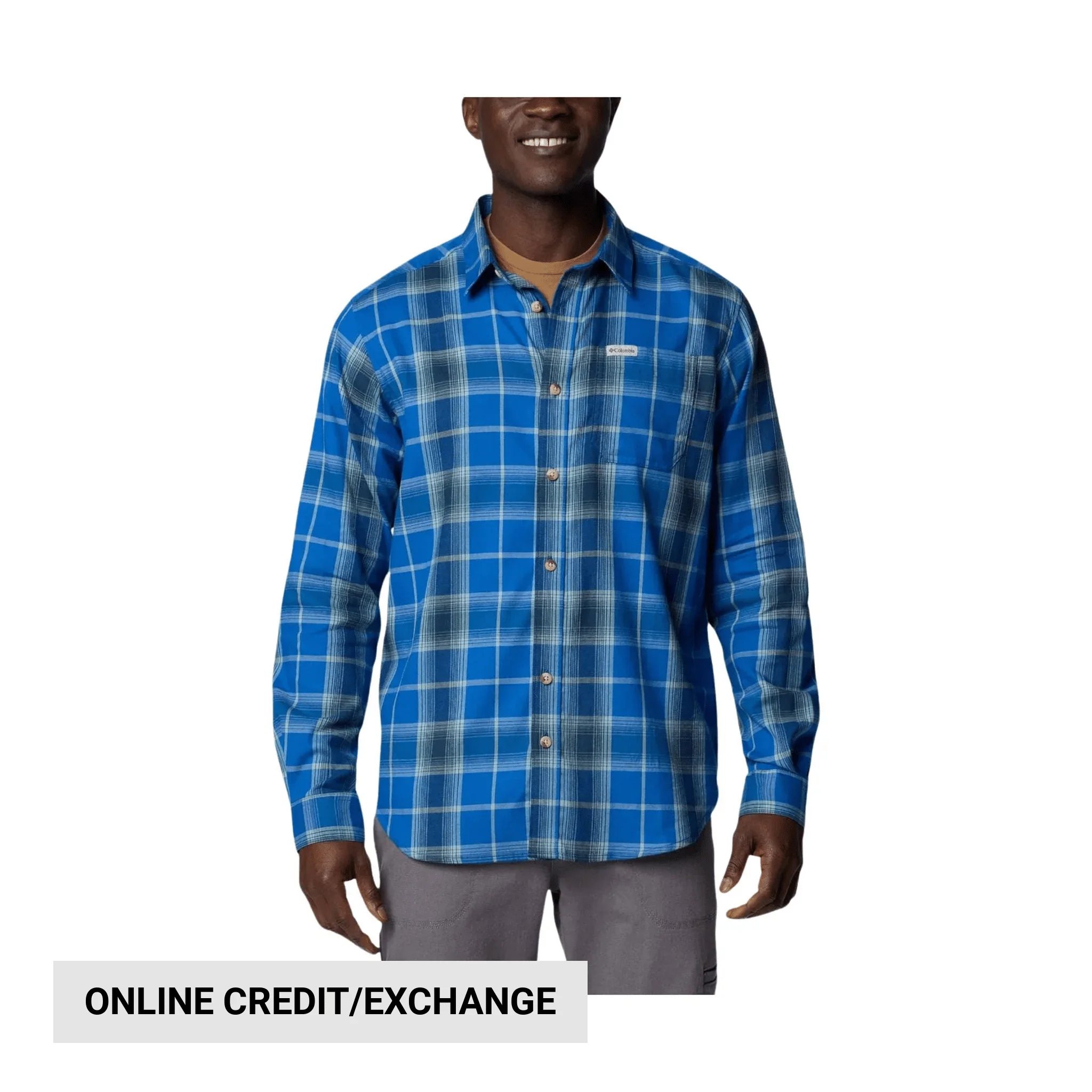 Columbia Men's Vapor Ridge III Long Sleeve Shirt - Mountain Blue Tartan