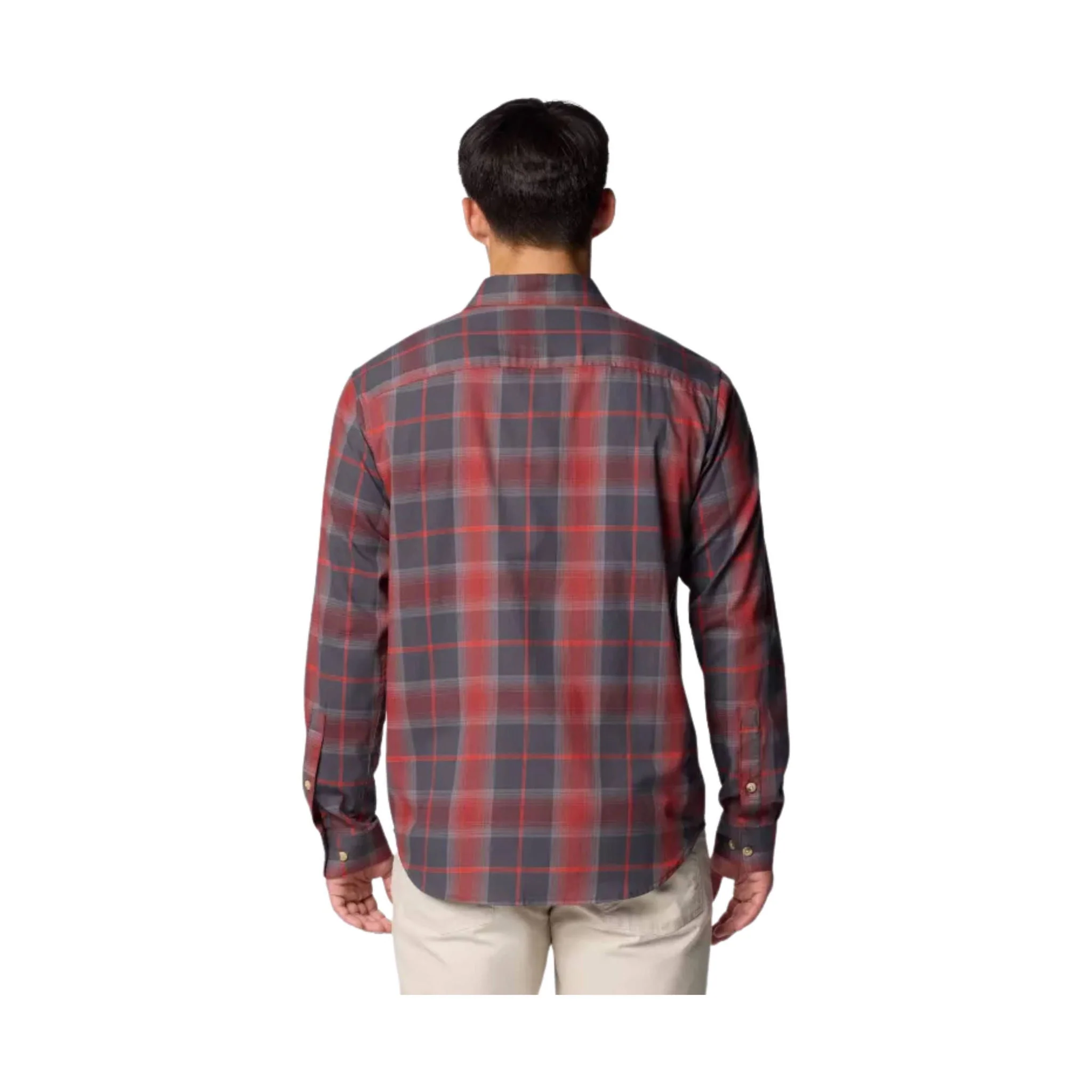 Columbia Men's Vapor Ridge III Long Sleeve Shirt - Spice Tartan Ombre - Image 2