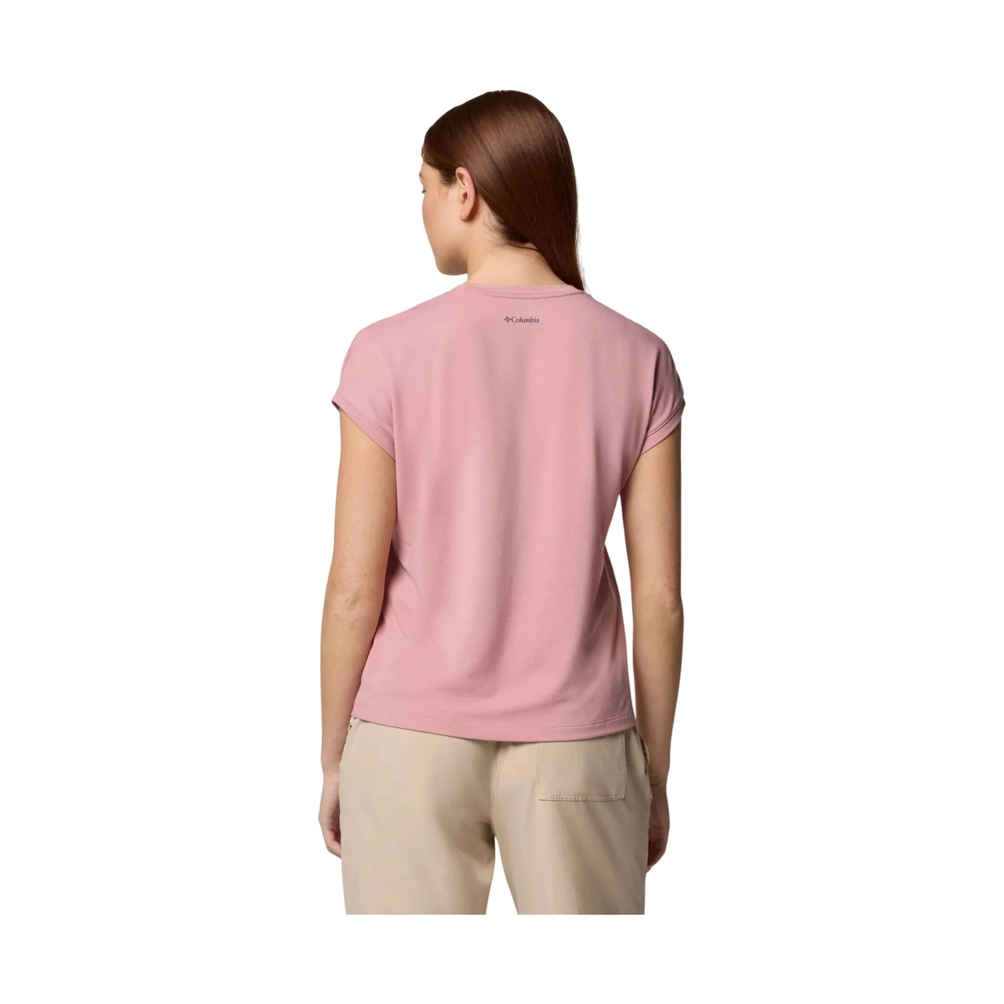 Columbia Women's Boundless Trek Short Sleeve Tee - Eraser Pink - Image 2
