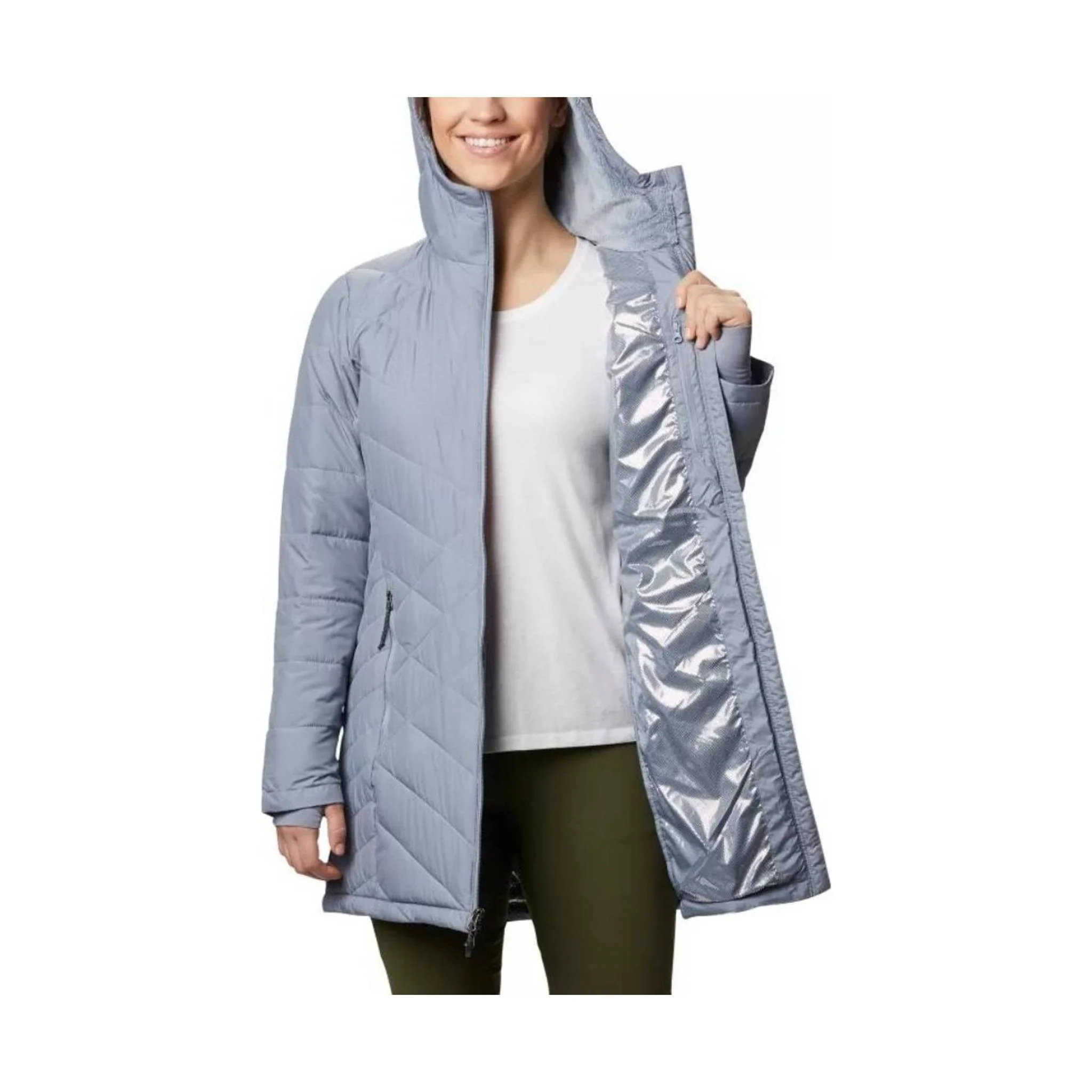 Columbia Women's Heavenly Long Hooded Jacket - Tradewinds Grey - Image 4