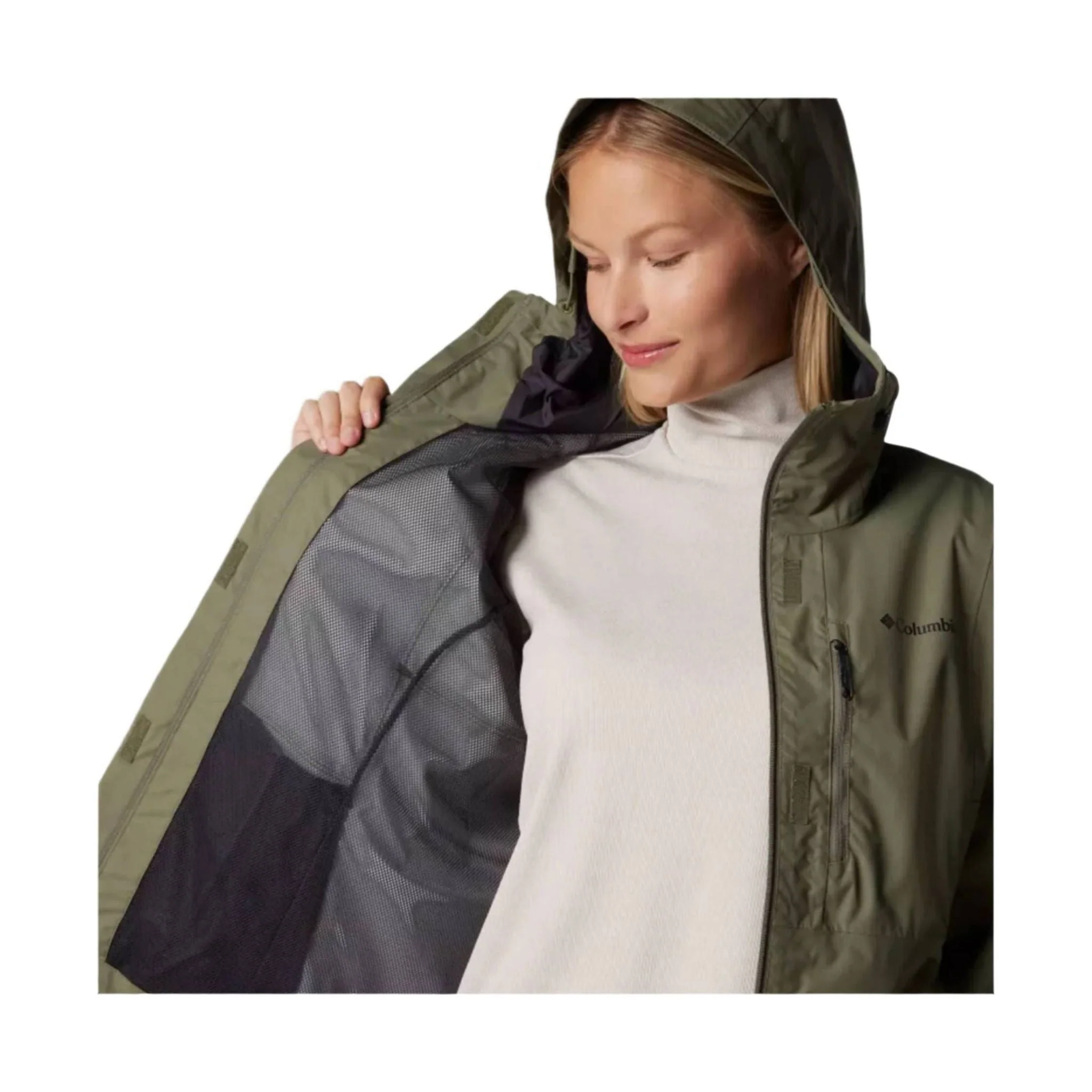 Columbia Women's Hikebound II Rain Jacket - Stone Green - Image 5