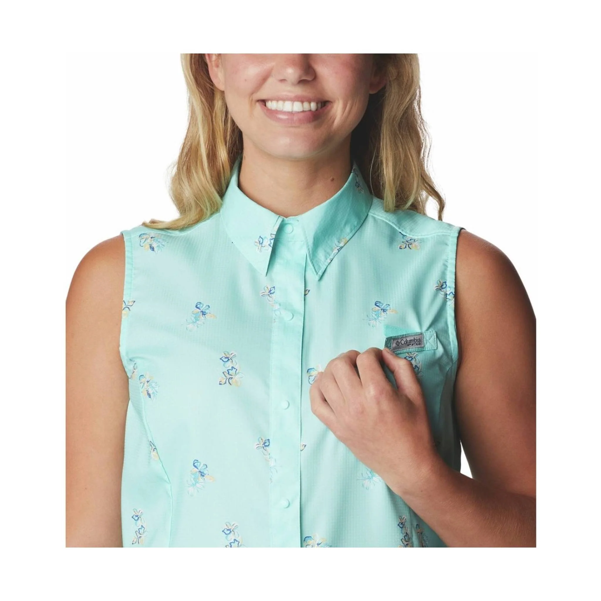 Columbia Women's Super Tamiami Sleeveless - Gulf Stream Bouquet Foray - Image 5