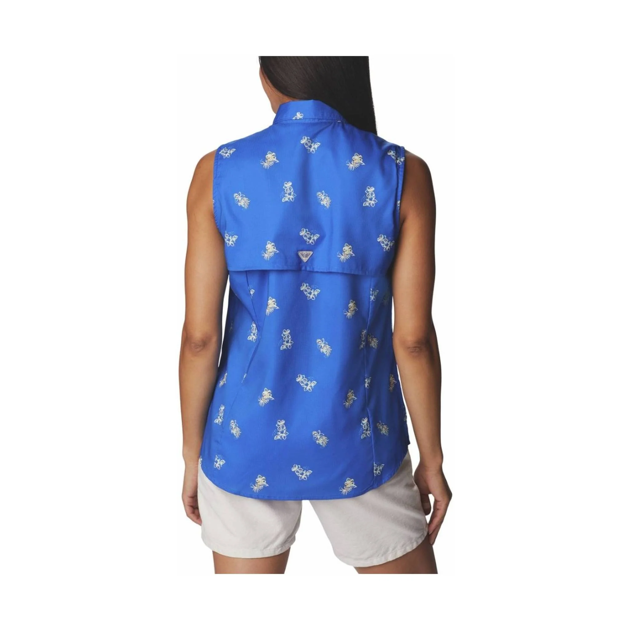 Columbia Women's Super Tamiami Sleeveless Shirt -  Blue Macaw Bouquet Foray - Image 3