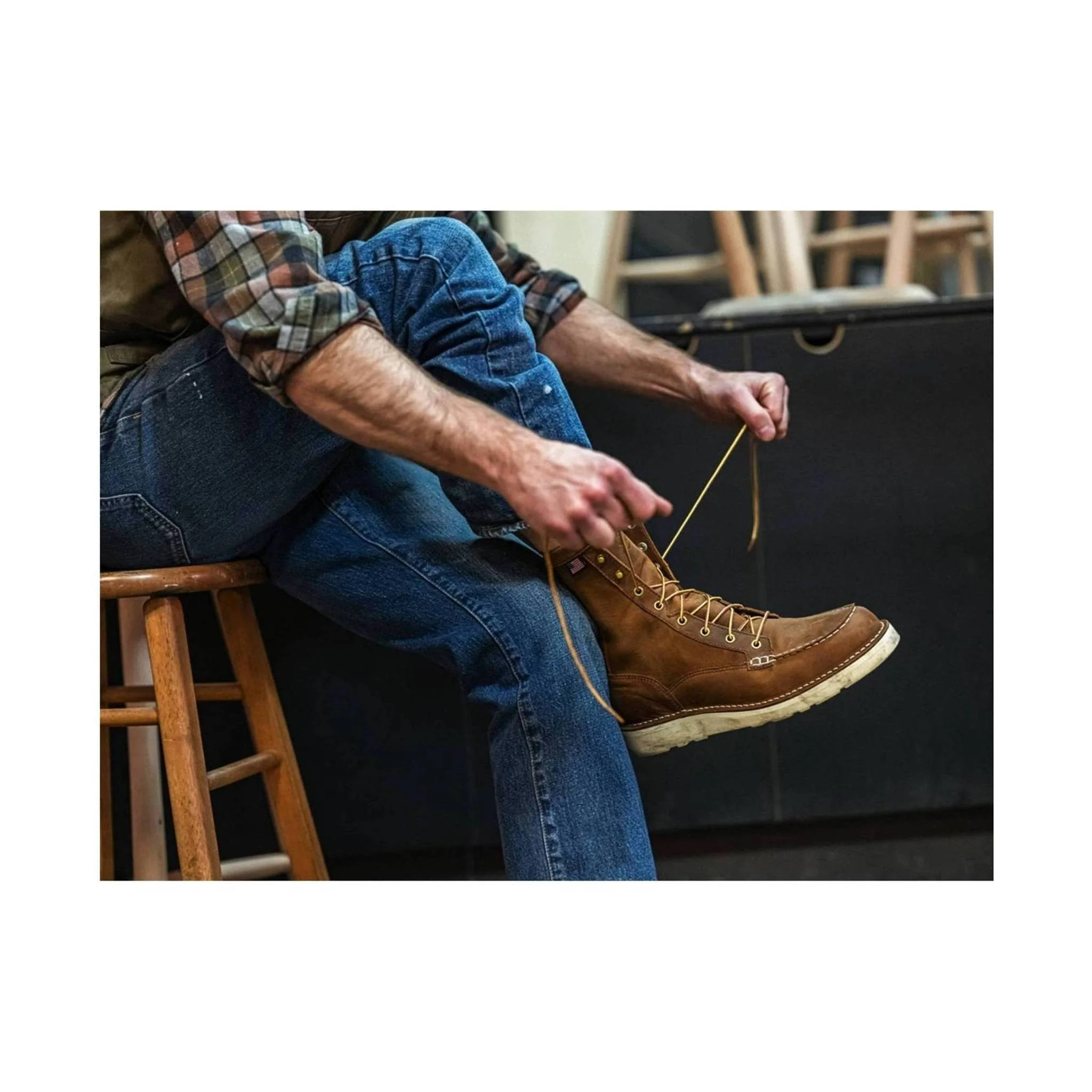Danner Men's Bull Run 8 Inch Moc Soft Toe Work Boot - Tobacco - Image 6