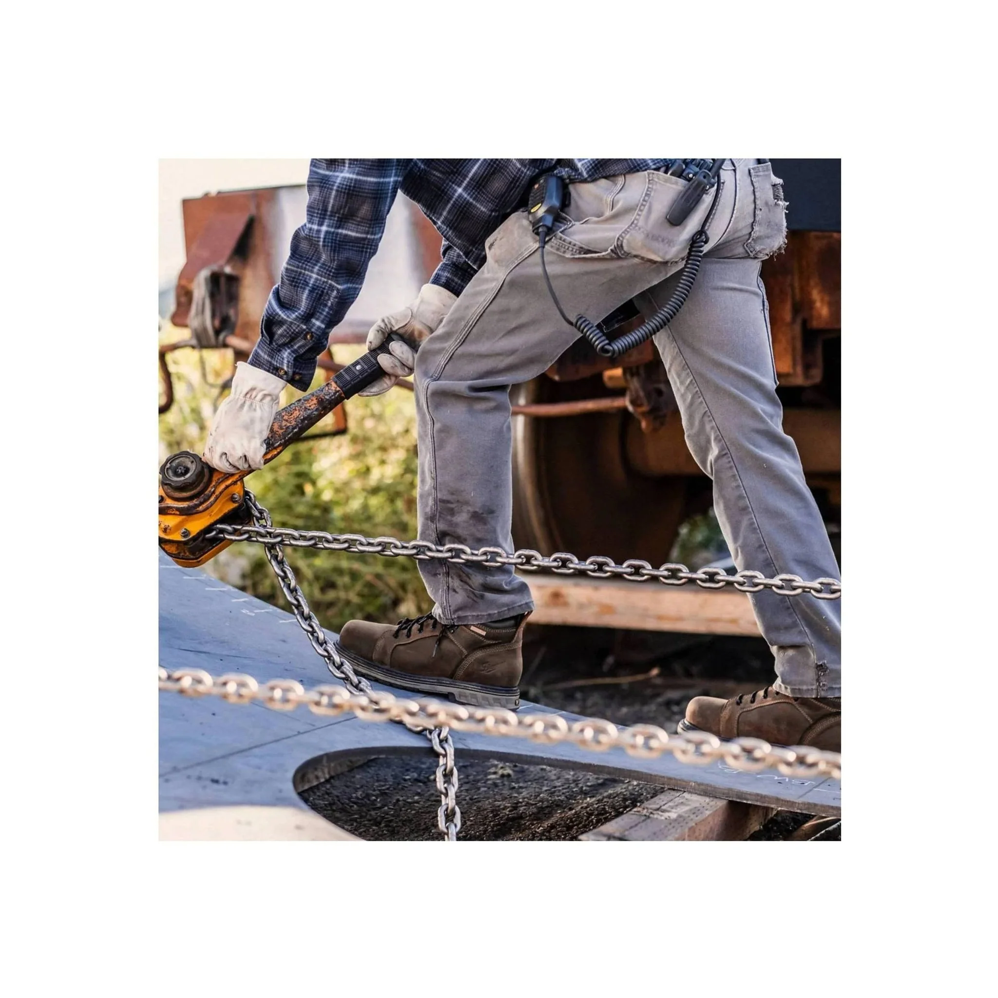 Danner Men's Steel Yard 6 Inch 400G Steel Toe Work Boot - Brown - Image 6