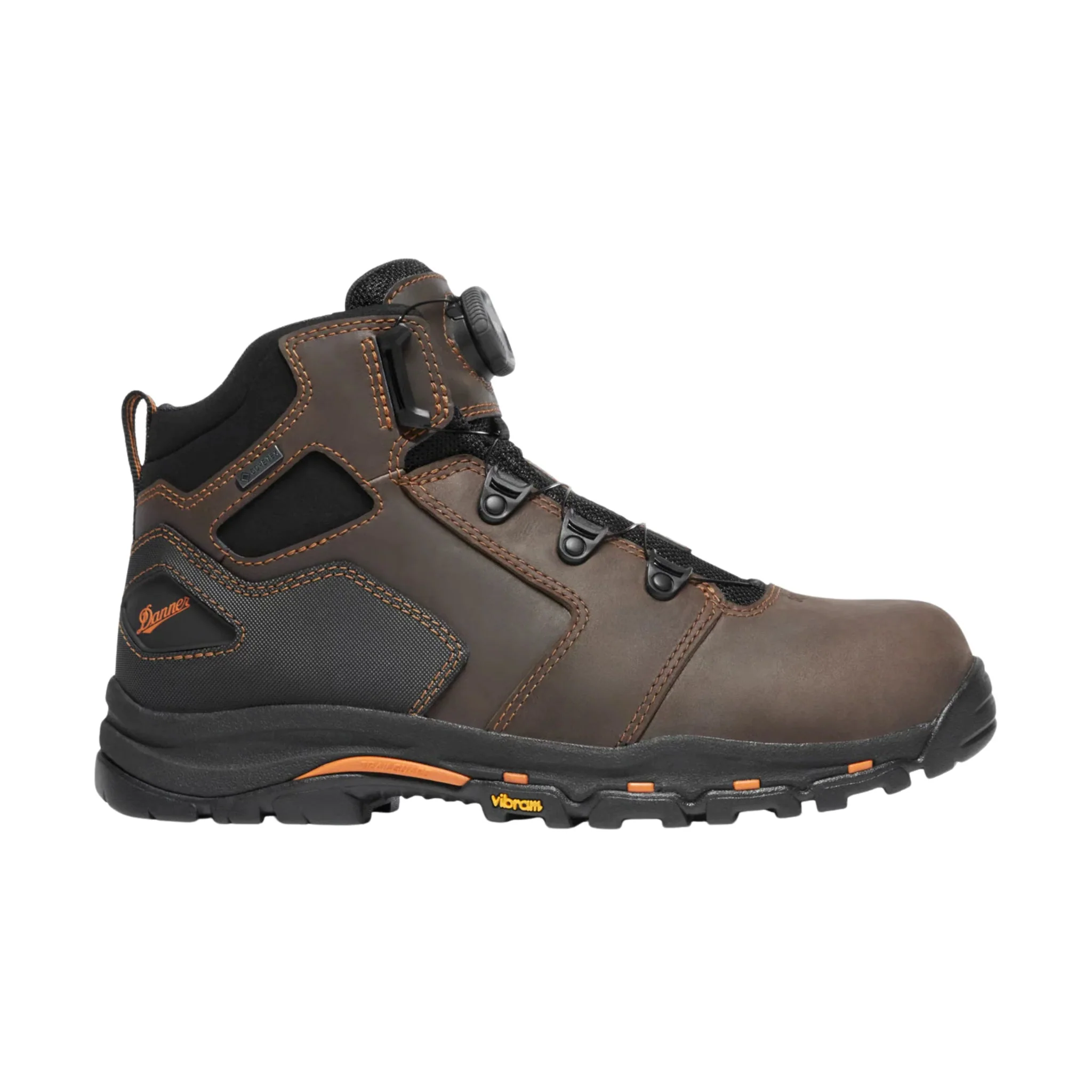 Danner Men's Vicious BOA 4.5 Inch Composite Toe Work Boots - Brown/Orange - Image 2