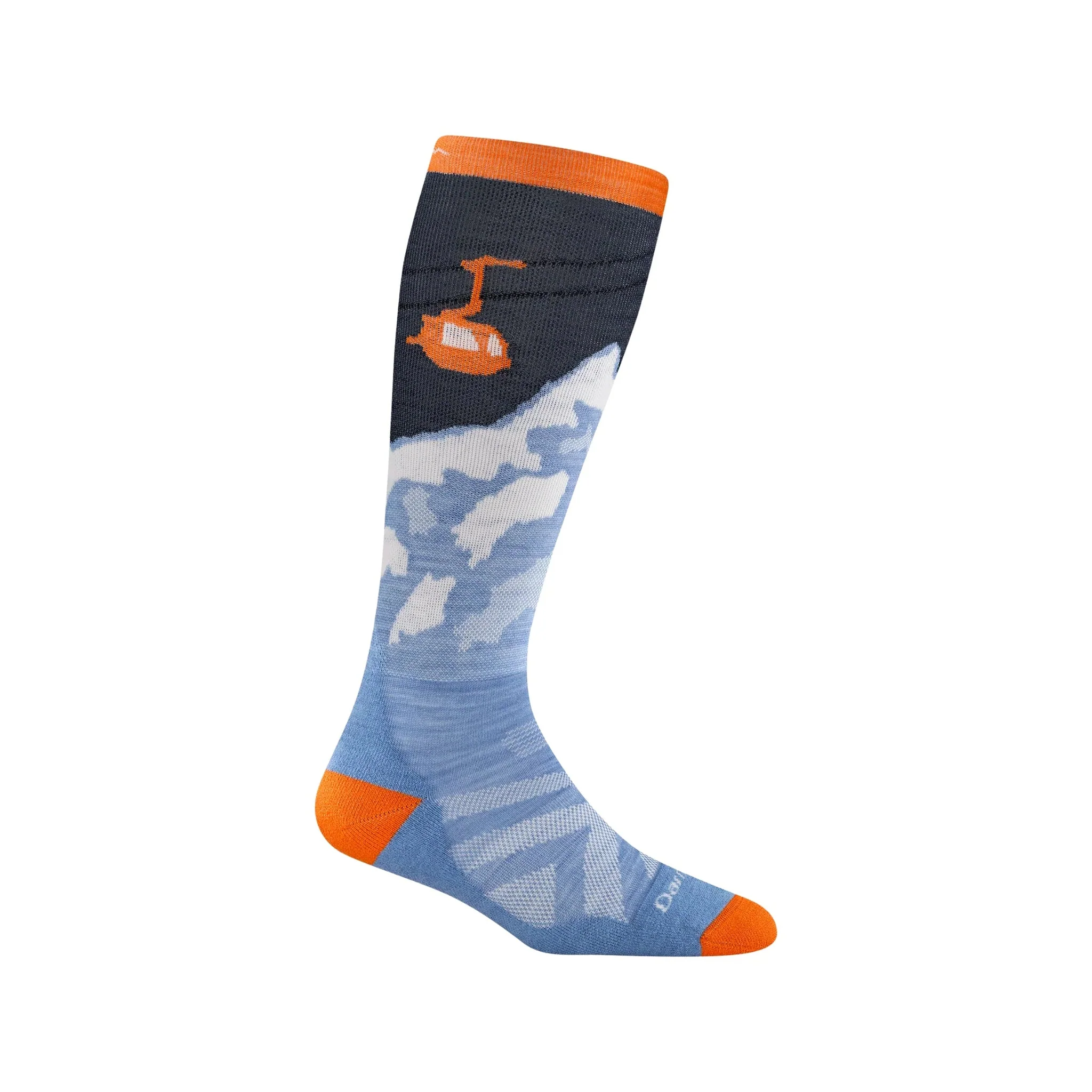 Darn Tough Vermont Kids' Little Yeti Over The Calf Midweight Ski and Snowboard Socks - Midnight - Image 2