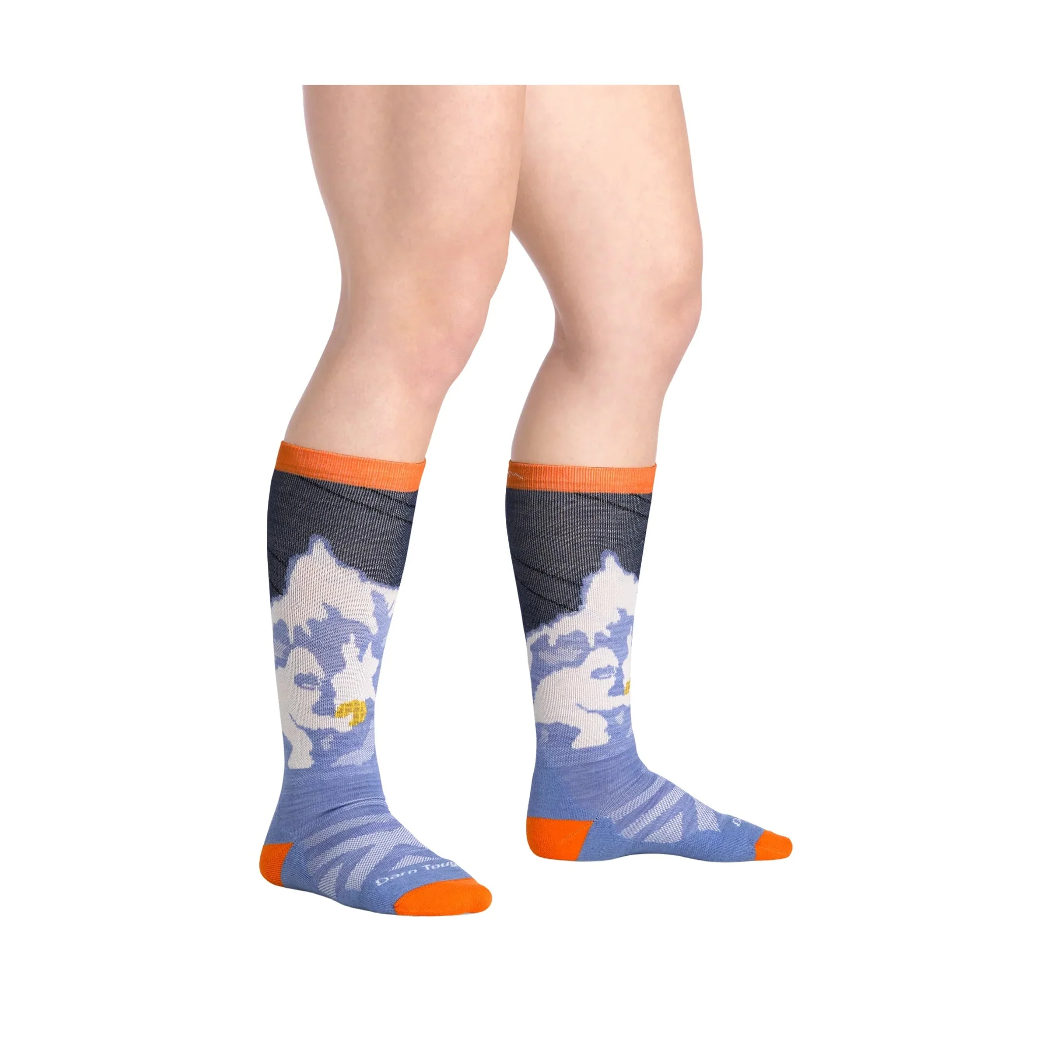 Darn Tough Vermont Kids' Little Yeti Over The Calf Midweight Ski and Snowboard Socks - Midnight - Image 4