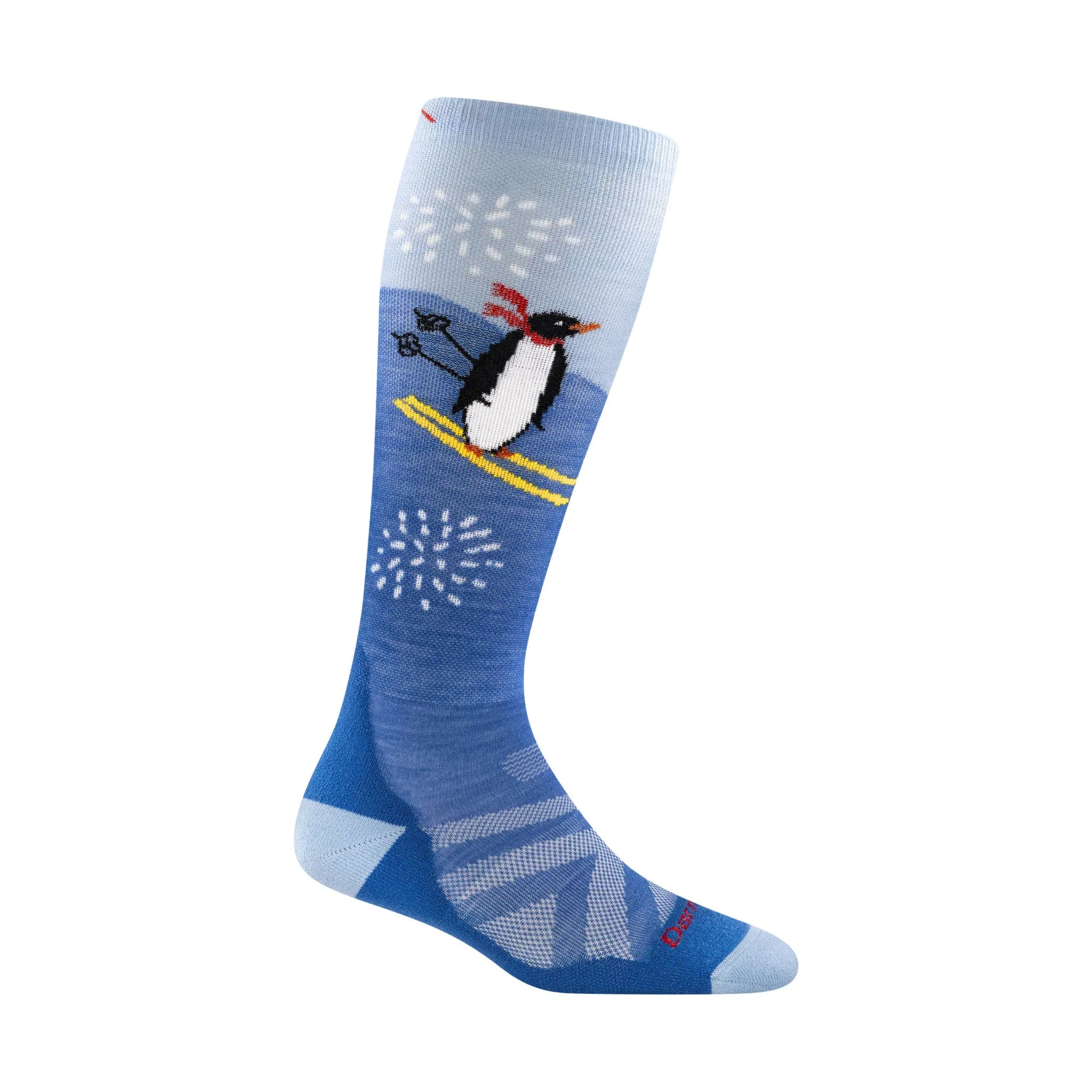 Darn Tough Vermont Kids' Penguin Peak Over The Calf Midweight Ski and Snowboard Sock - Stellar