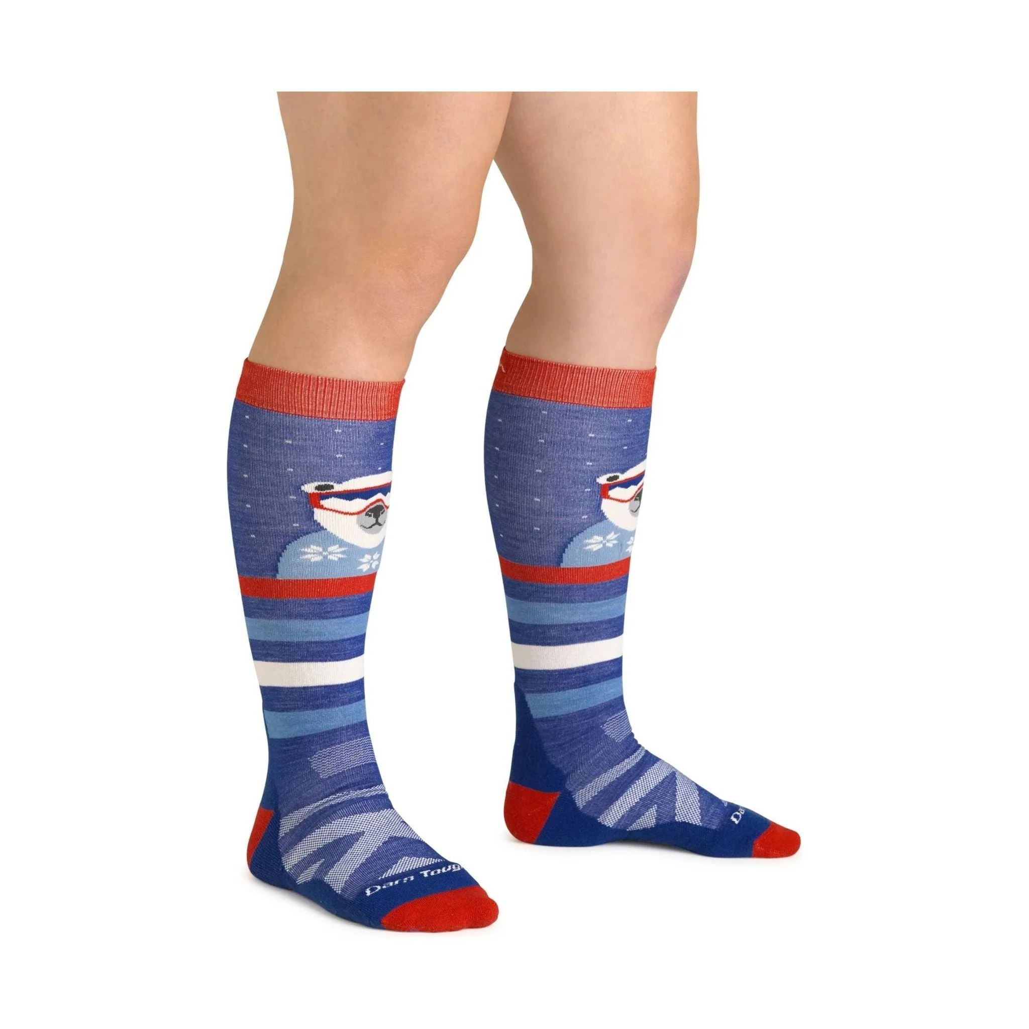Darn Tough Vermont Kids' Polar Patroller Over The Calf Midweight Ski and Snowboard Sock - Marine - Image 2