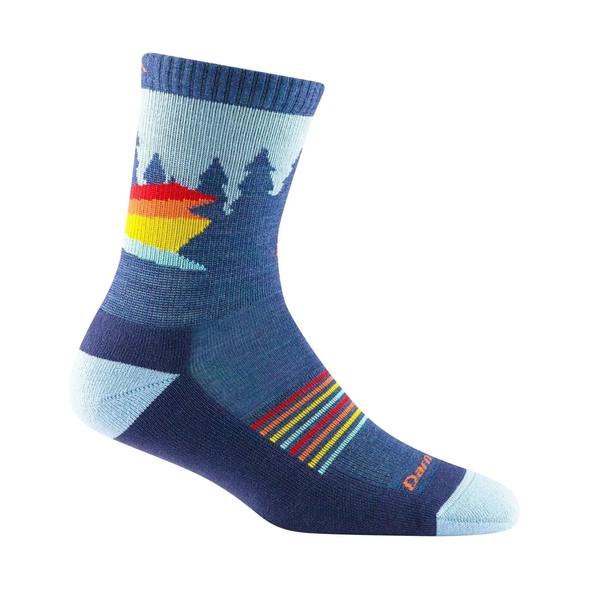 Darn Tough Vermont Kids' Van Wild Micro Crew Lightweight Hiking Sock - Denim - Image 2