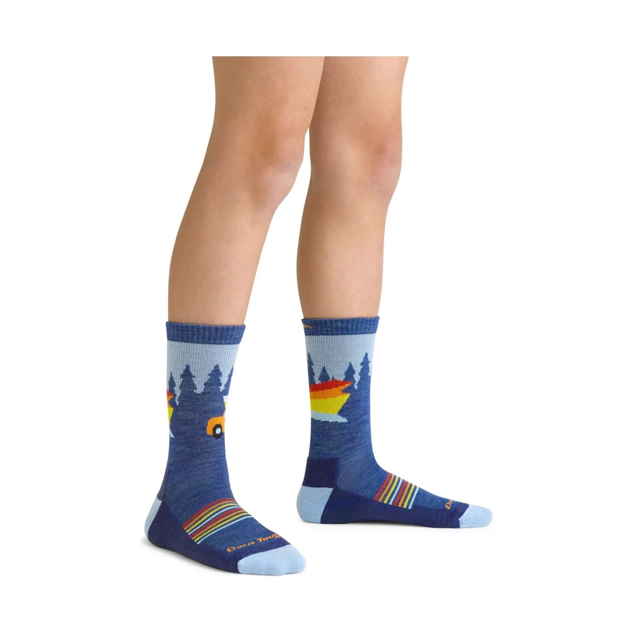 Darn Tough Vermont Kids' Van Wild Micro Crew Lightweight Hiking Sock - Denim - Image 3