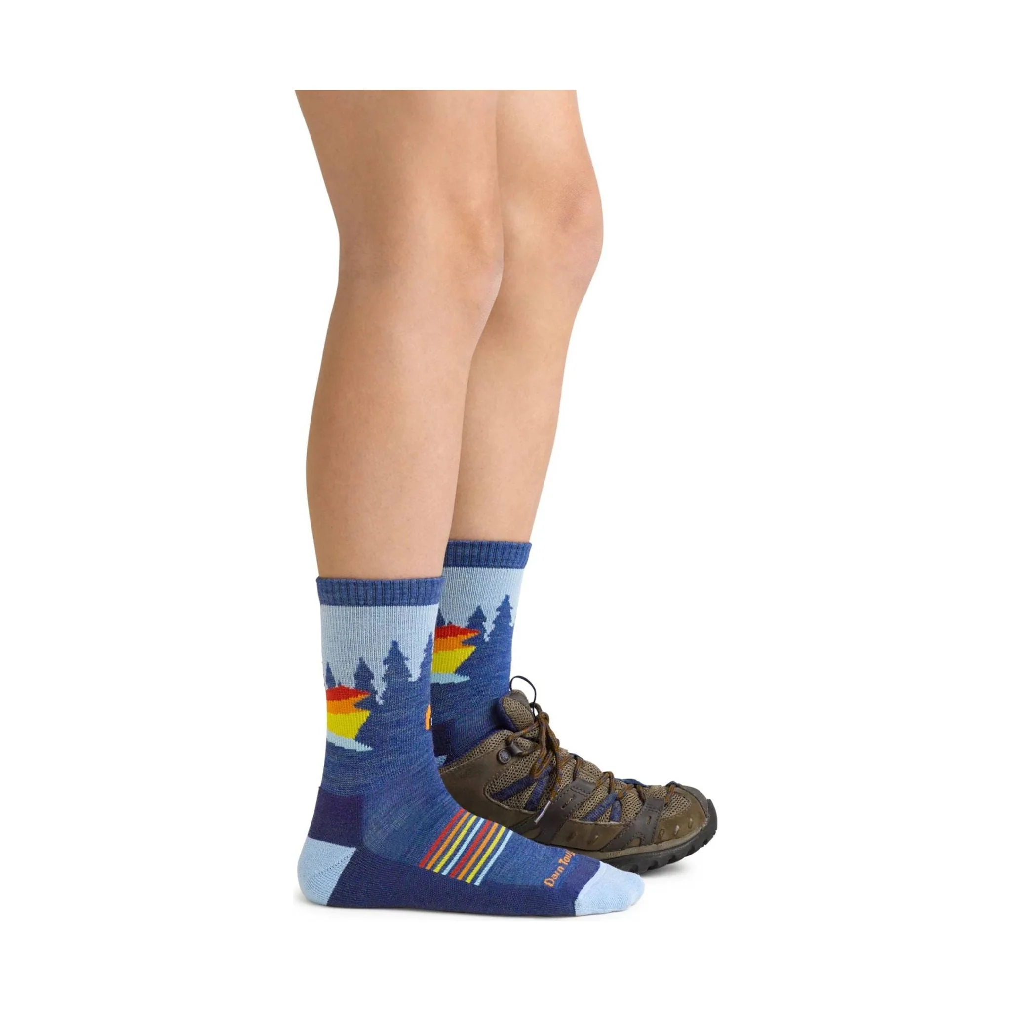 Darn Tough Vermont Kids' Van Wild Micro Crew Lightweight Hiking Sock - Denim - Image 4
