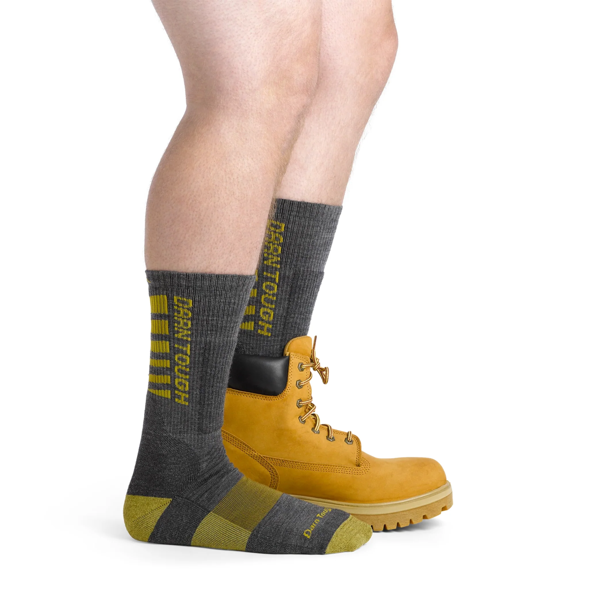 Darn Tough Vermont Men's Backbone Boot Midweight Work Sock - Gray - Image 2
