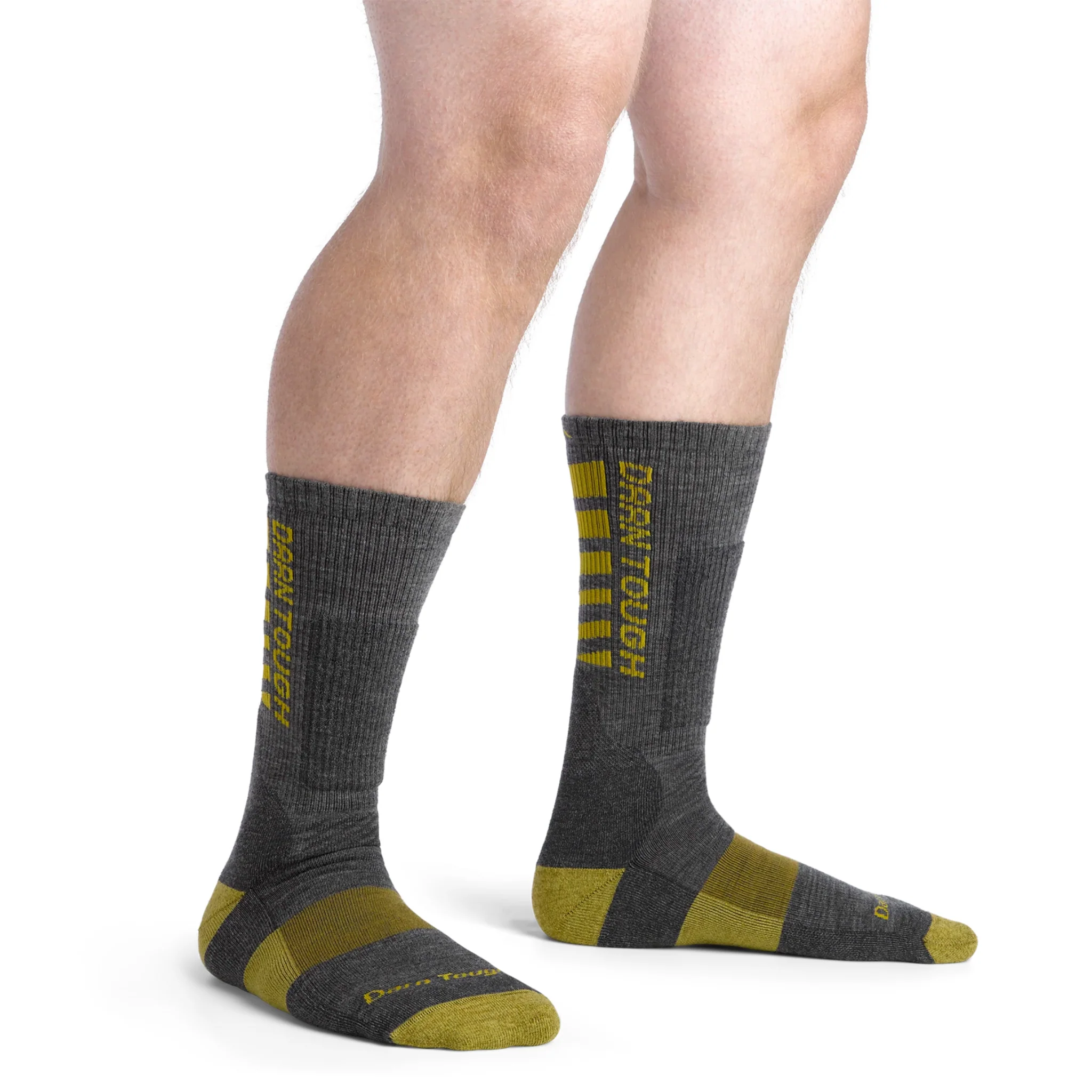 Darn Tough Vermont Men's Backbone Boot Midweight Work Sock - Gray - Image 3