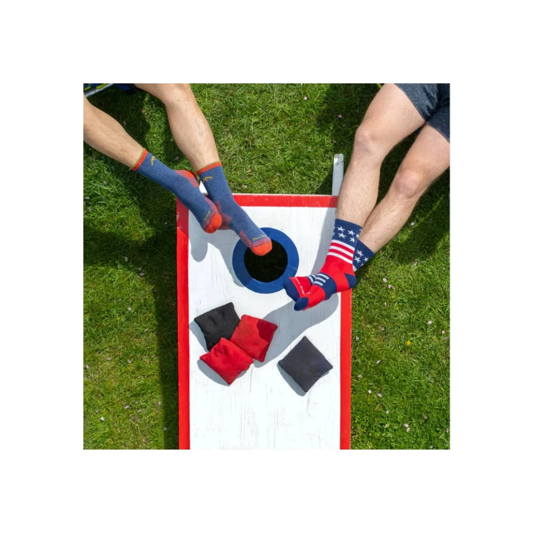 Darn Tough Vermont Men's Captain Stripe Micro Crew Lightweight Hiking Sock - Stars and Stripes - Image 4