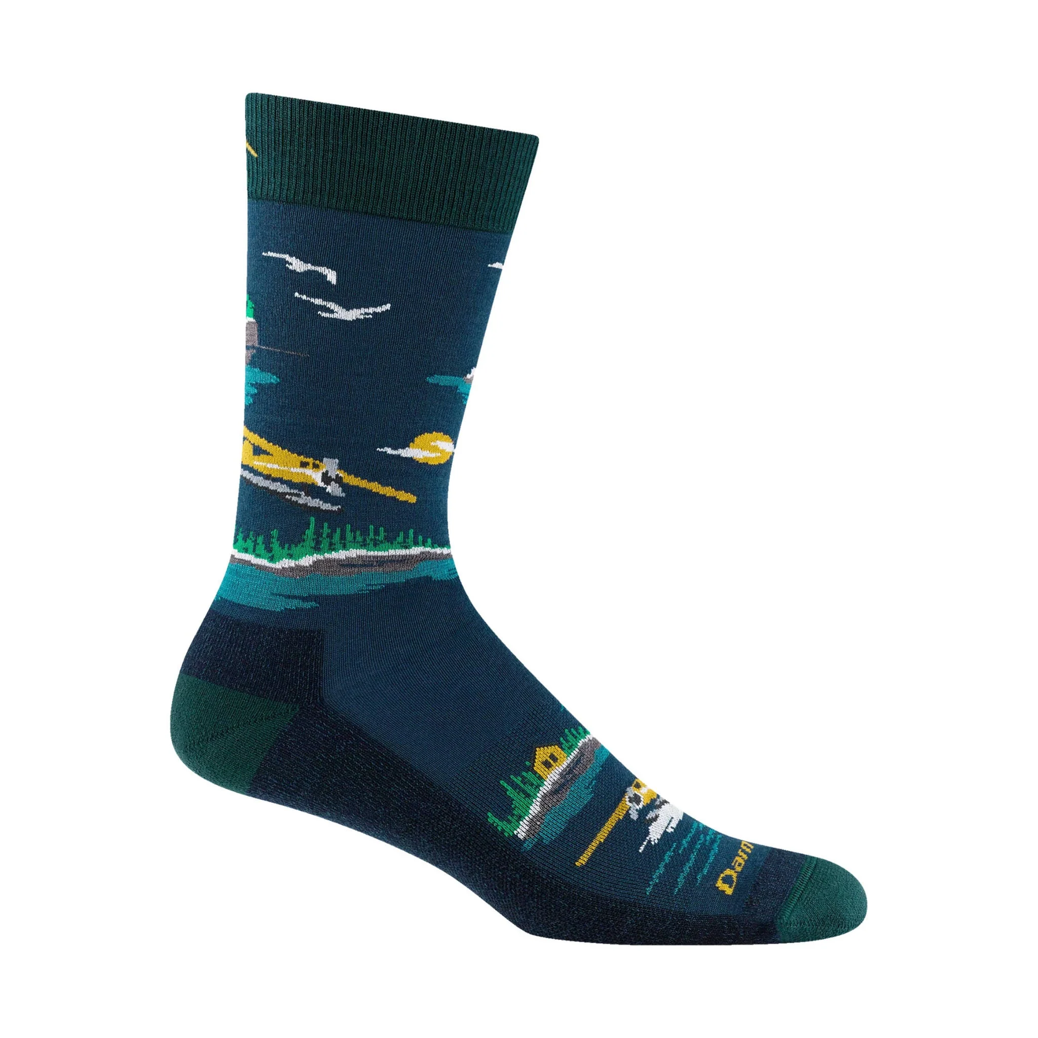 Darn Tough Vermont Men's Float Plane Crew Lightweight Lifestyle Sock - Midnight - Image 2