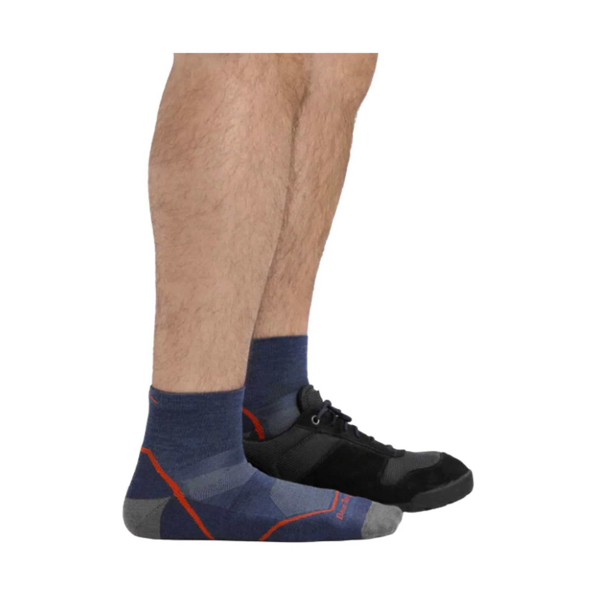 Darn Tough Vermont Men's Hiker Quarter Lightweight Sock - Denim - Image 3