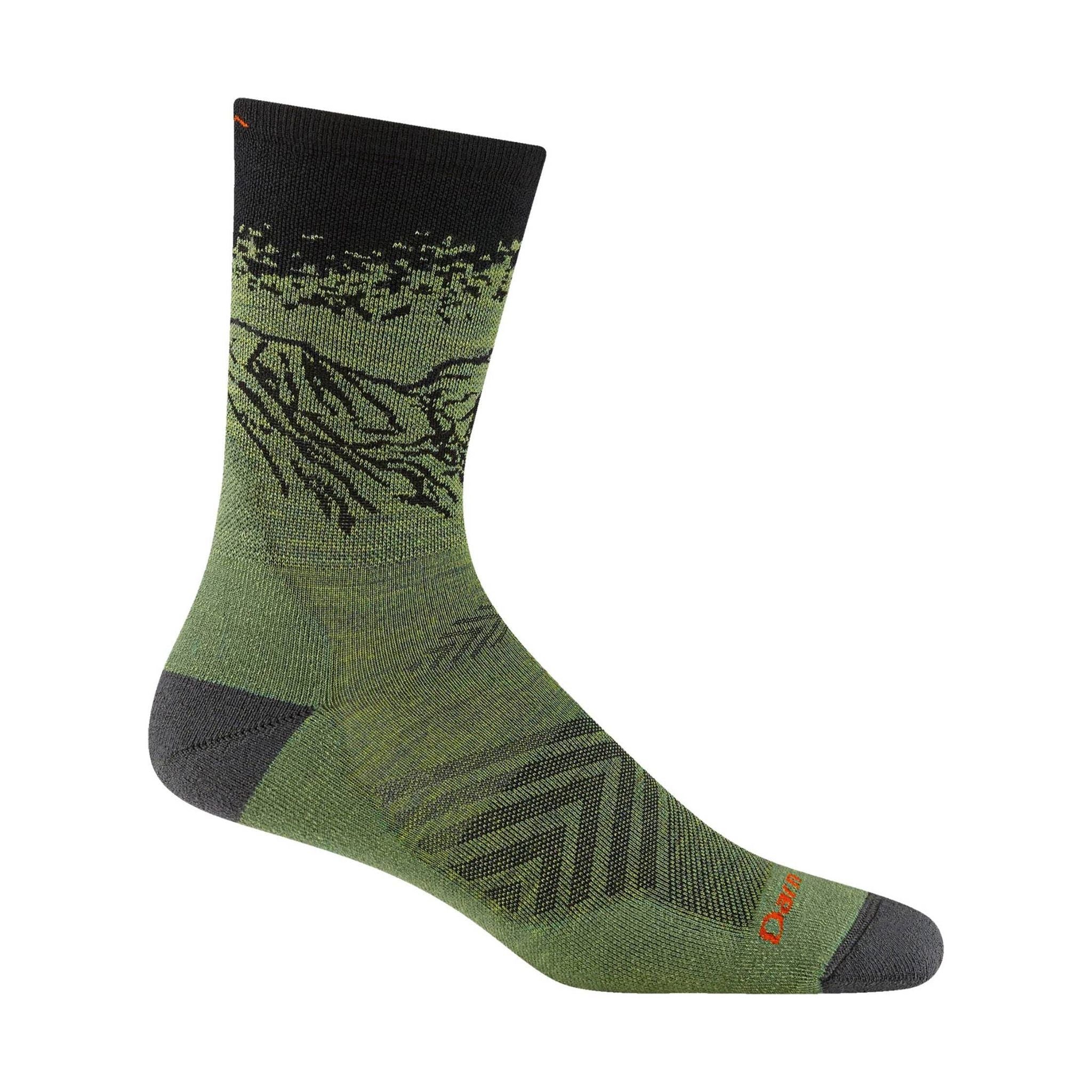 Darn Tough Vermont Men's Vert Micro Crew Ultra Lightweight Running Sock - Lichen - Image 2