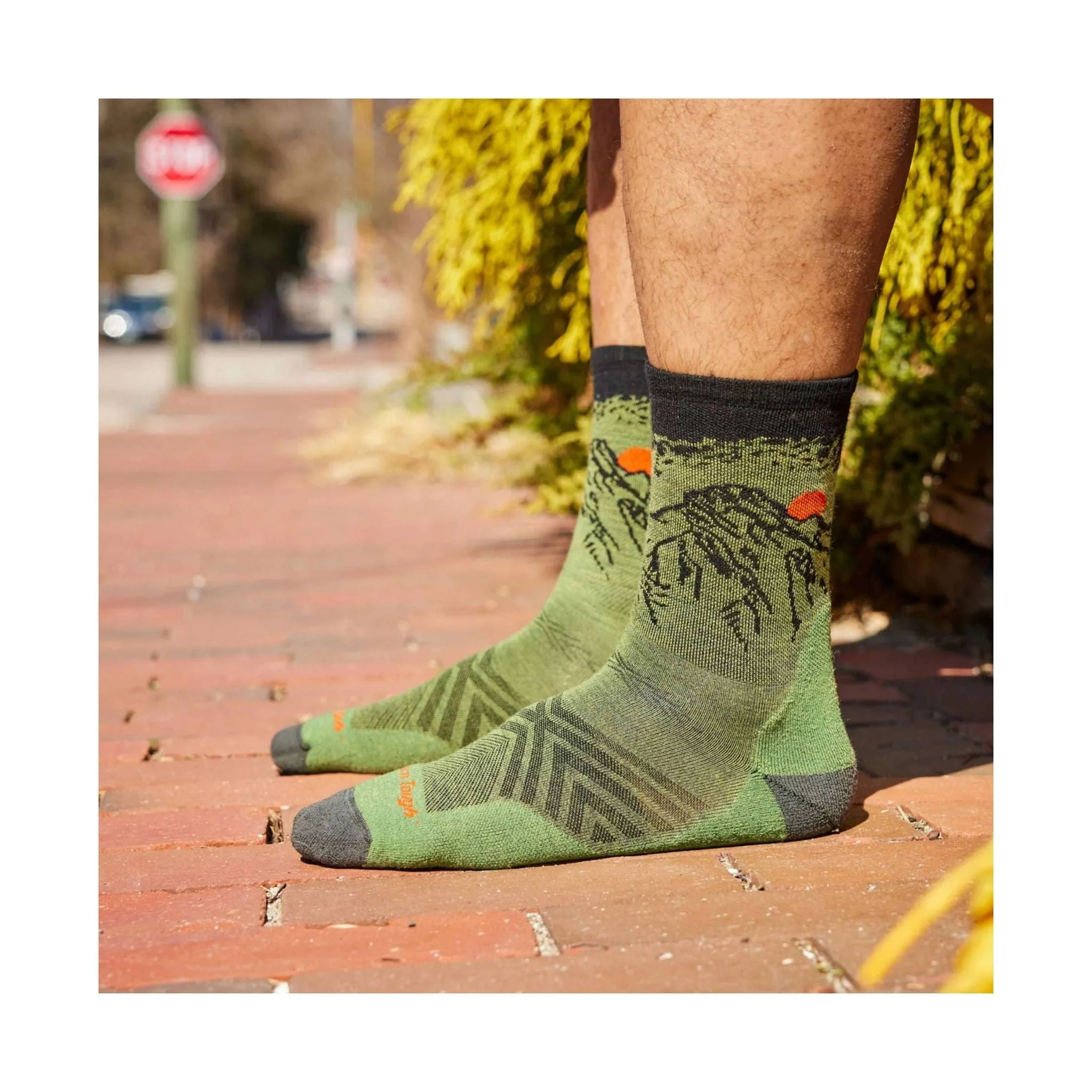 Darn Tough Vermont Men's Vert Micro Crew Ultra Lightweight Running Sock - Lichen - Image 5