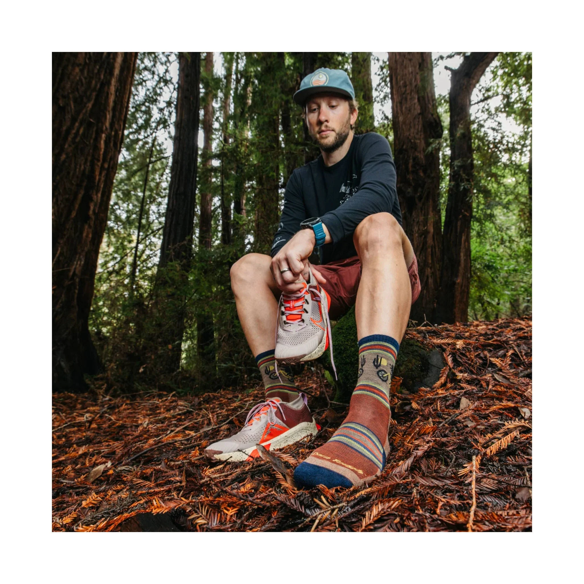Darn Tough Vermont Men's Willoughby Micro Crew Lightweight Hiking Sock - Chestnut - Image 2