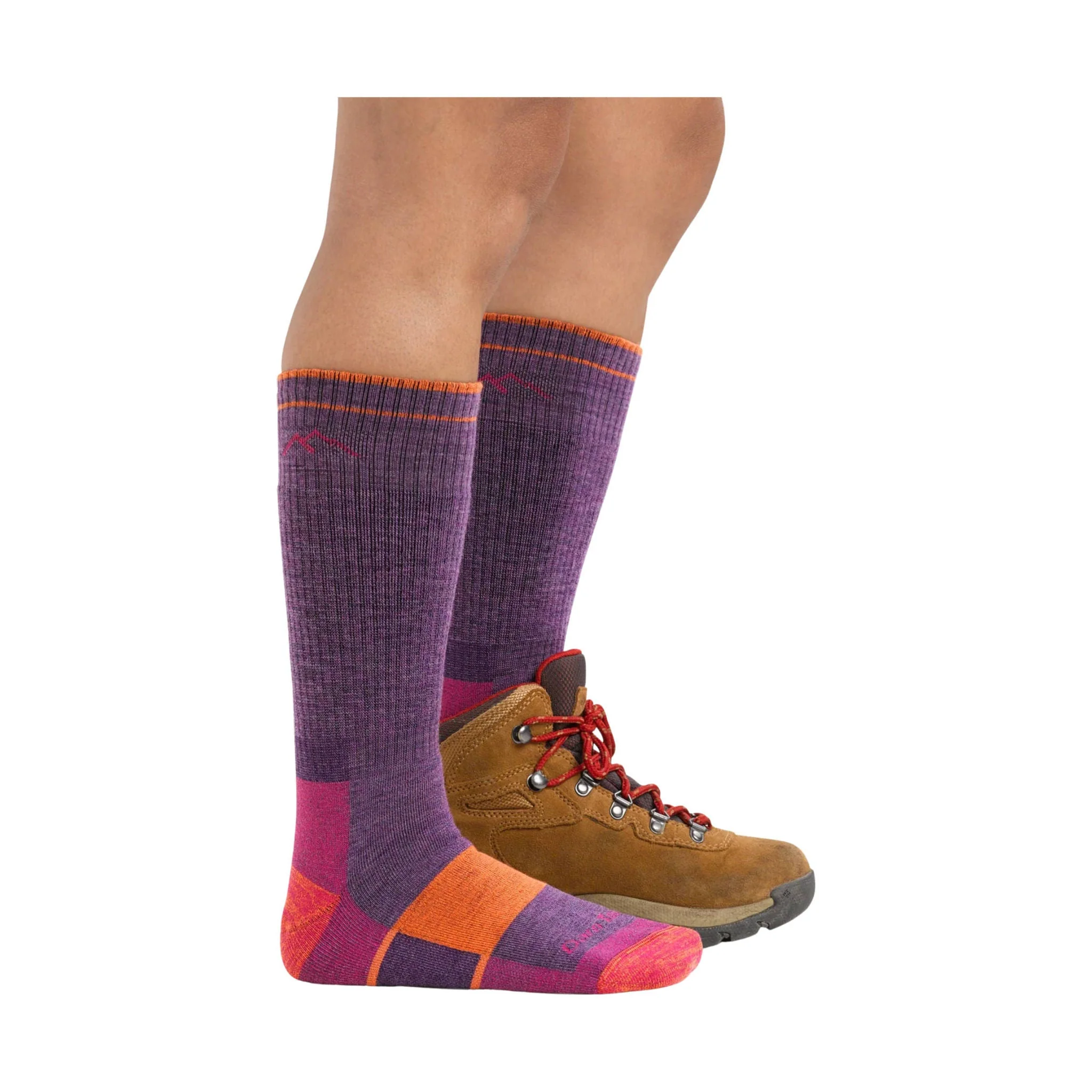 Darn Tough Vermont Women's Hiker Boot Full Cushion Midweight Hiking Sock - Plum Heather - Image 3
