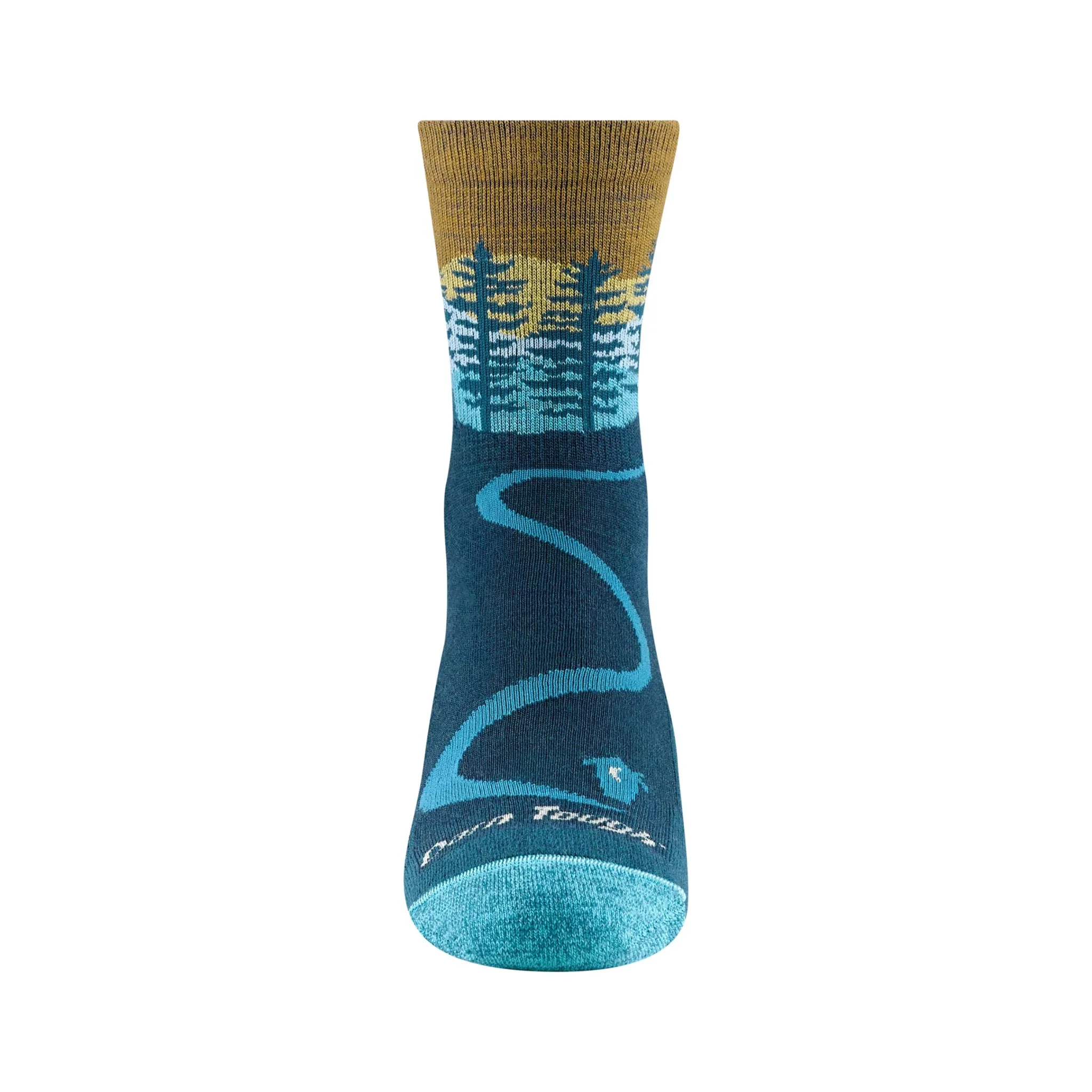Darn Tough Vermont Women's Northwoods Micro Crew Midweight Hiking Sock - Dark Teal - Image 4