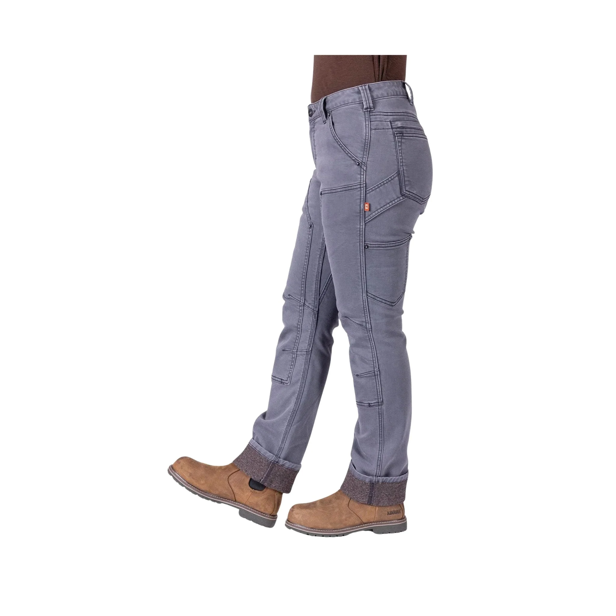 Dovetail Women's Britt Utility Hotswap Thermal Denim Pant - Grey - Image 4