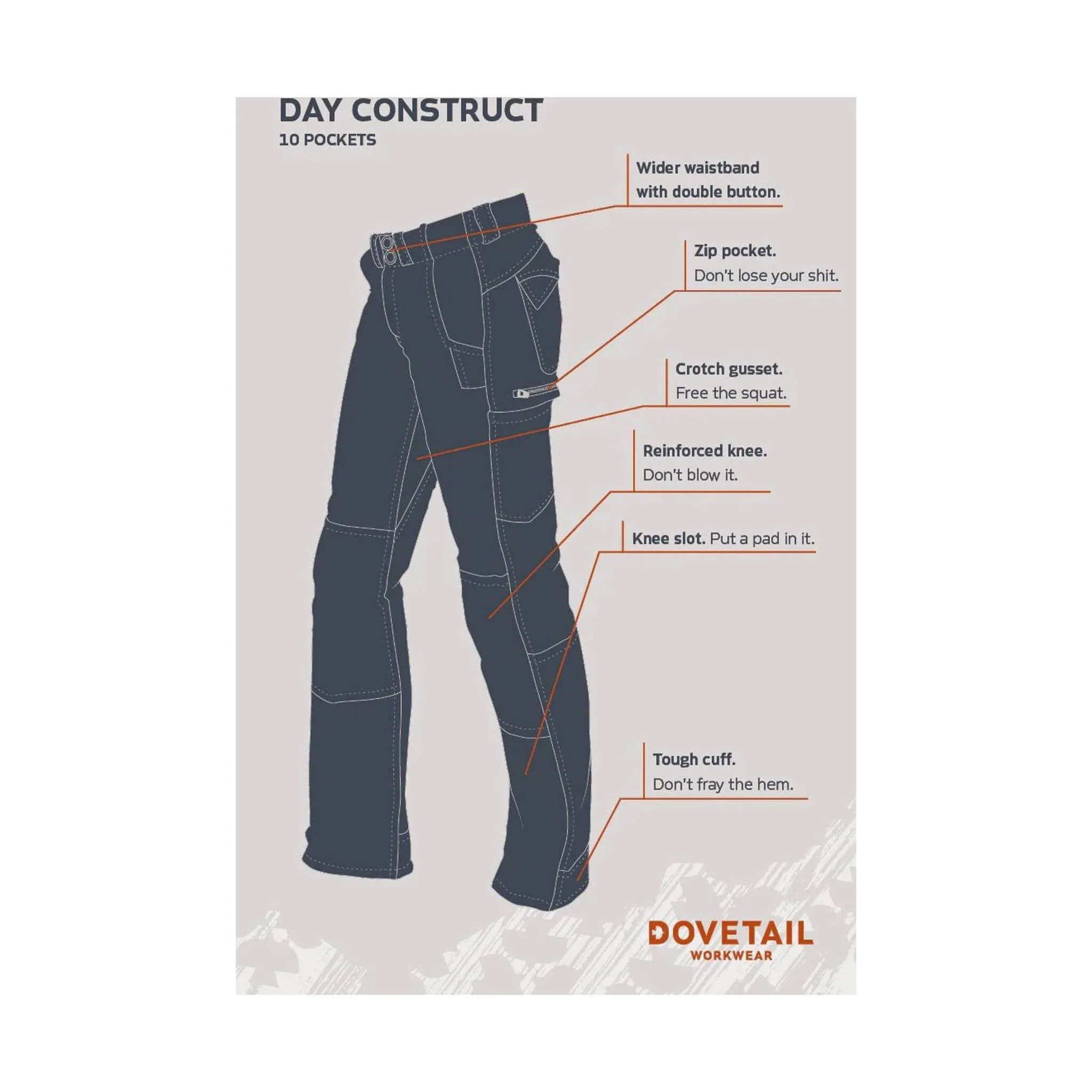Dovetail Women's Day Construct Pant - Brown Canvas - Image 4
