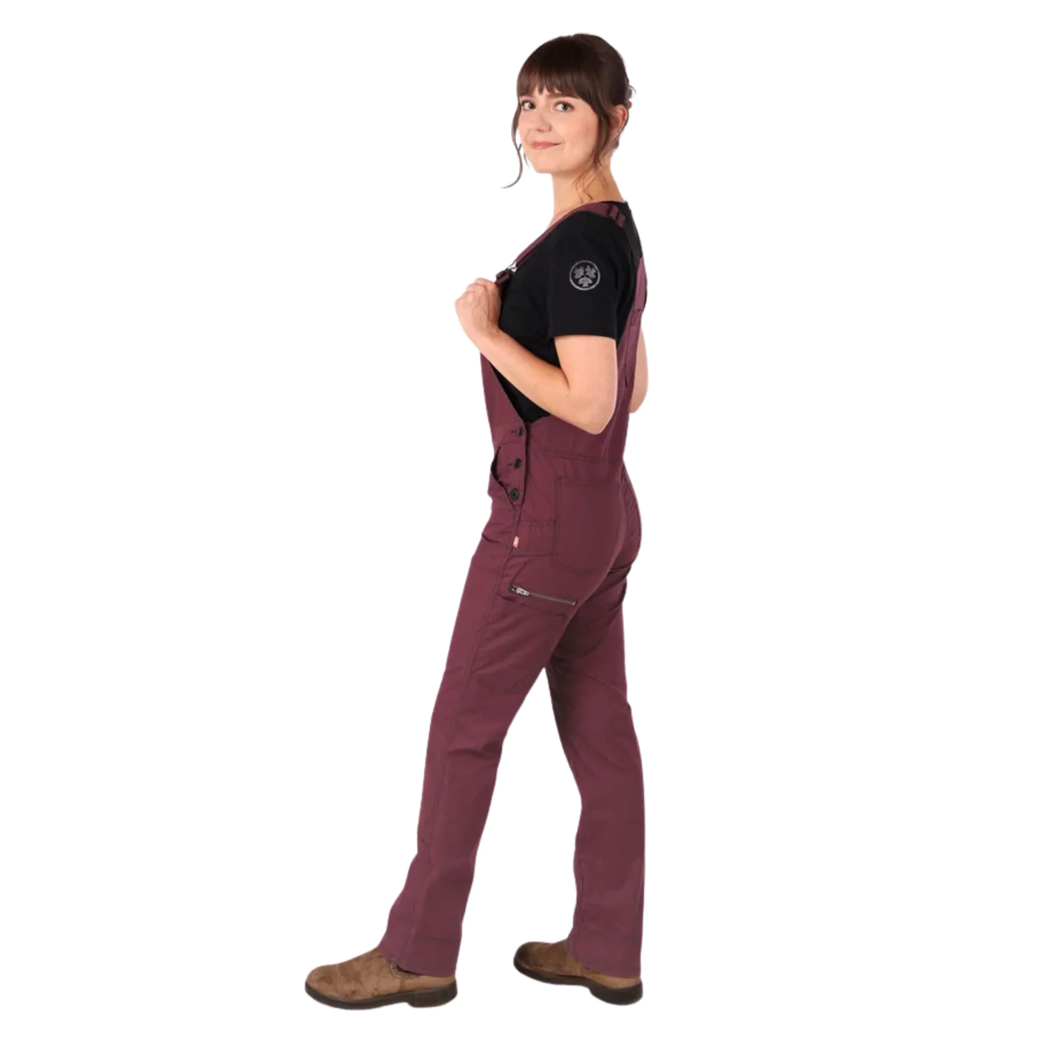 Dovetail Women's Freshly Ripstop Overalls - Elderberry Maroon - Image 2