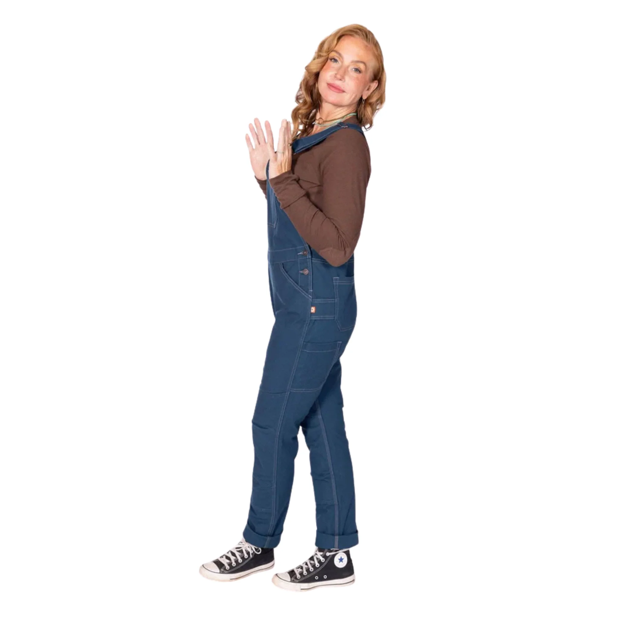 Dovetail Women's Go To Stretch Canvas Overalls - Atlantic Blue - Image 3