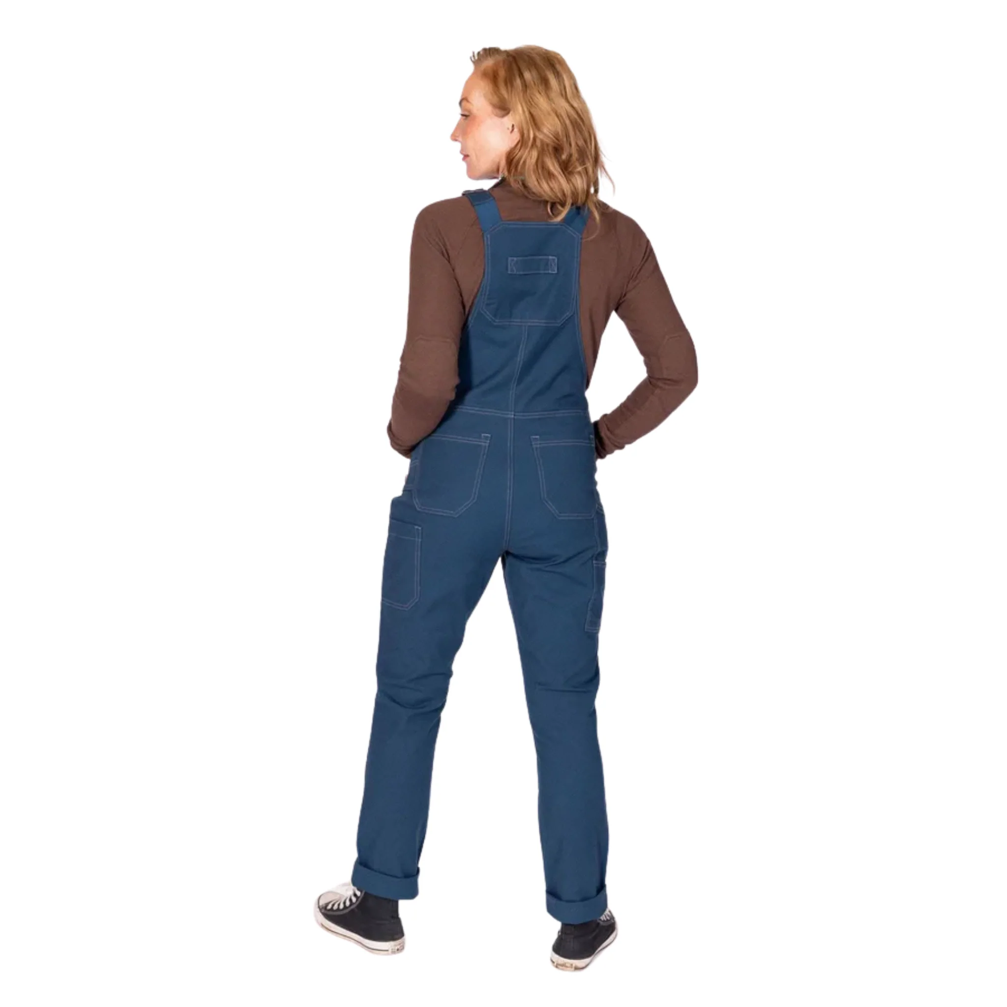 Dovetail Women's Go To Stretch Canvas Overalls - Atlantic Blue - Image 4