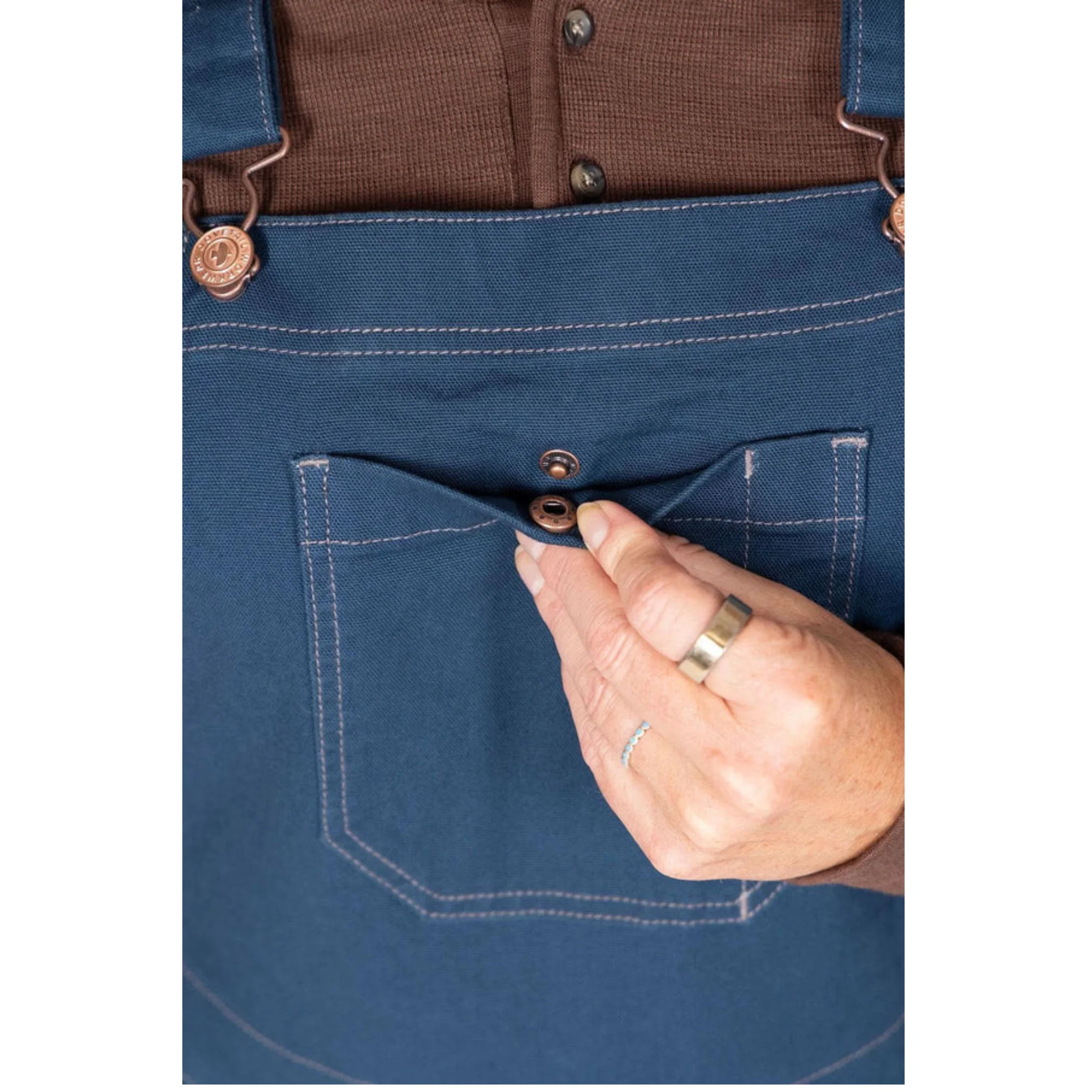 Dovetail Women's Go To Stretch Canvas Overalls - Atlantic Blue - Image 6