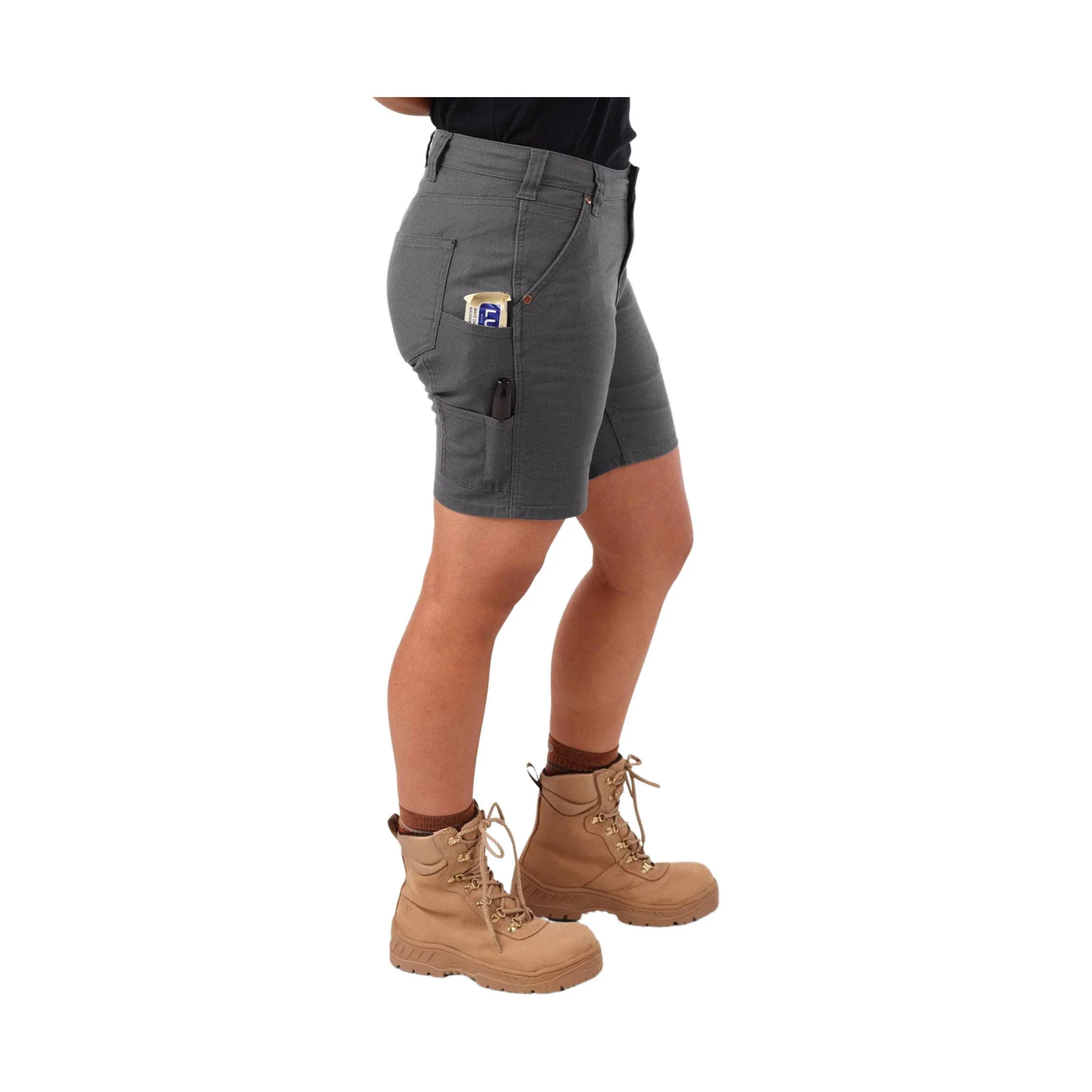 Dovetail Women's Go To Stretch Canvas Short - Cement Grey - Image 2