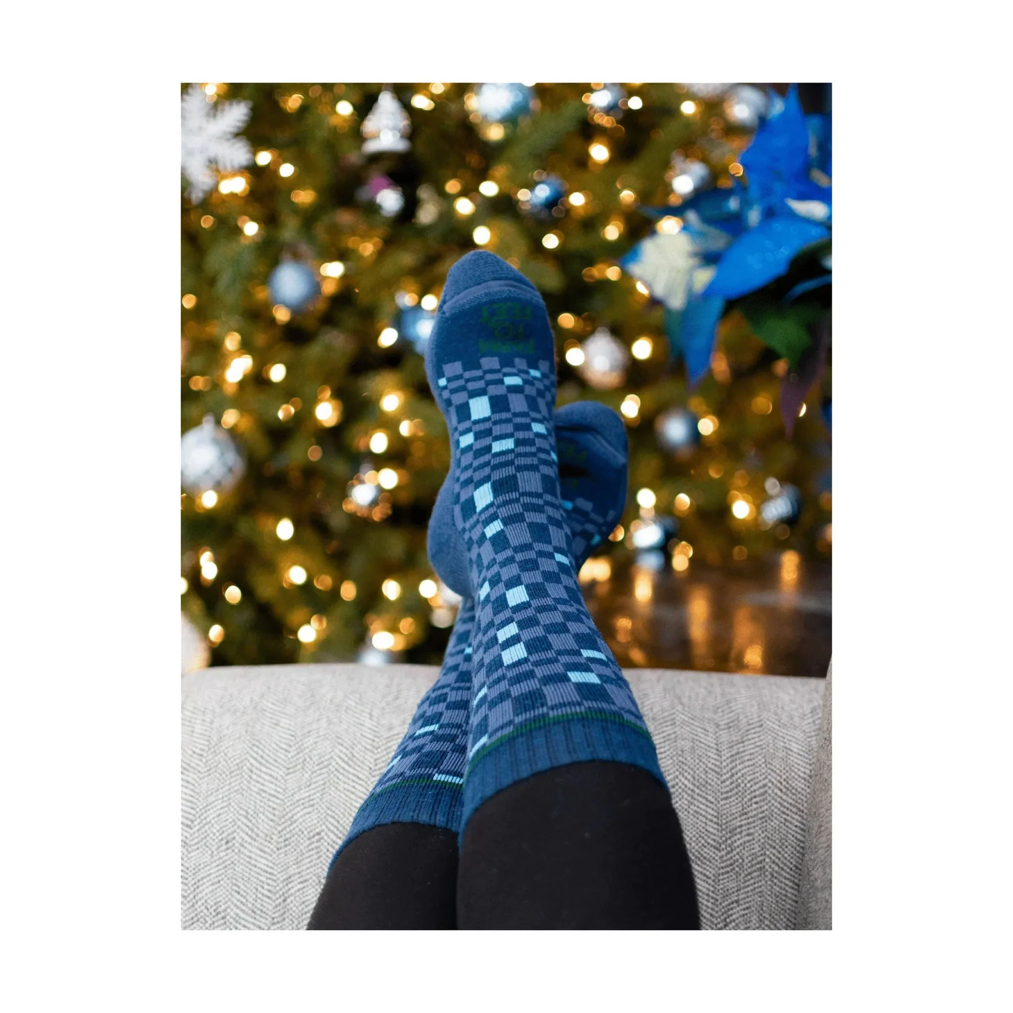 Farm To Feet Women's Everyday Seattle Full Cushion Crew Socks - Denim - Image 2