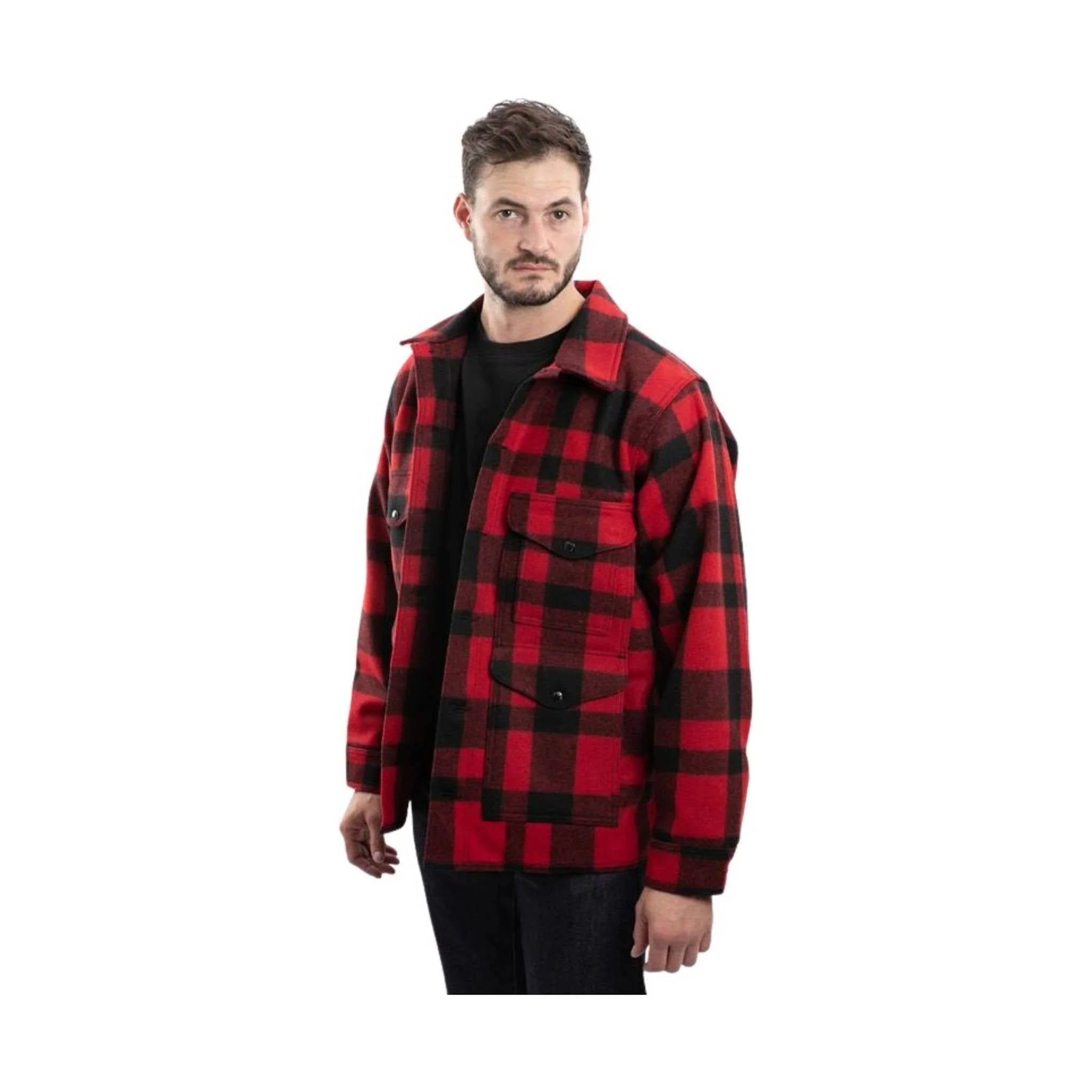 Filson Men's Mackinaw Wool Cruiser - Red/Black Plaid - Image 3