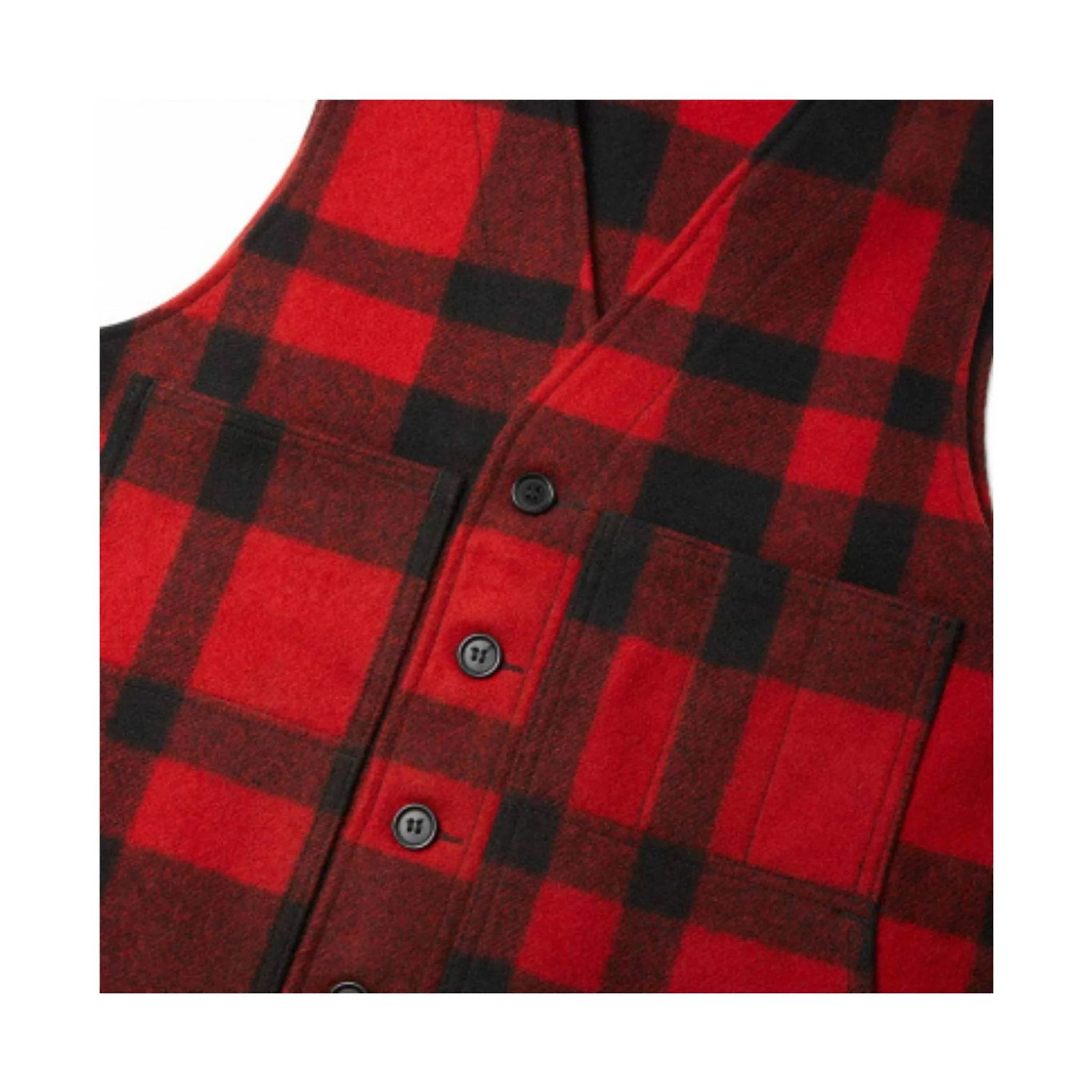 Filson Men's Mackinaw Wool Vest - Red/Black - Image 3