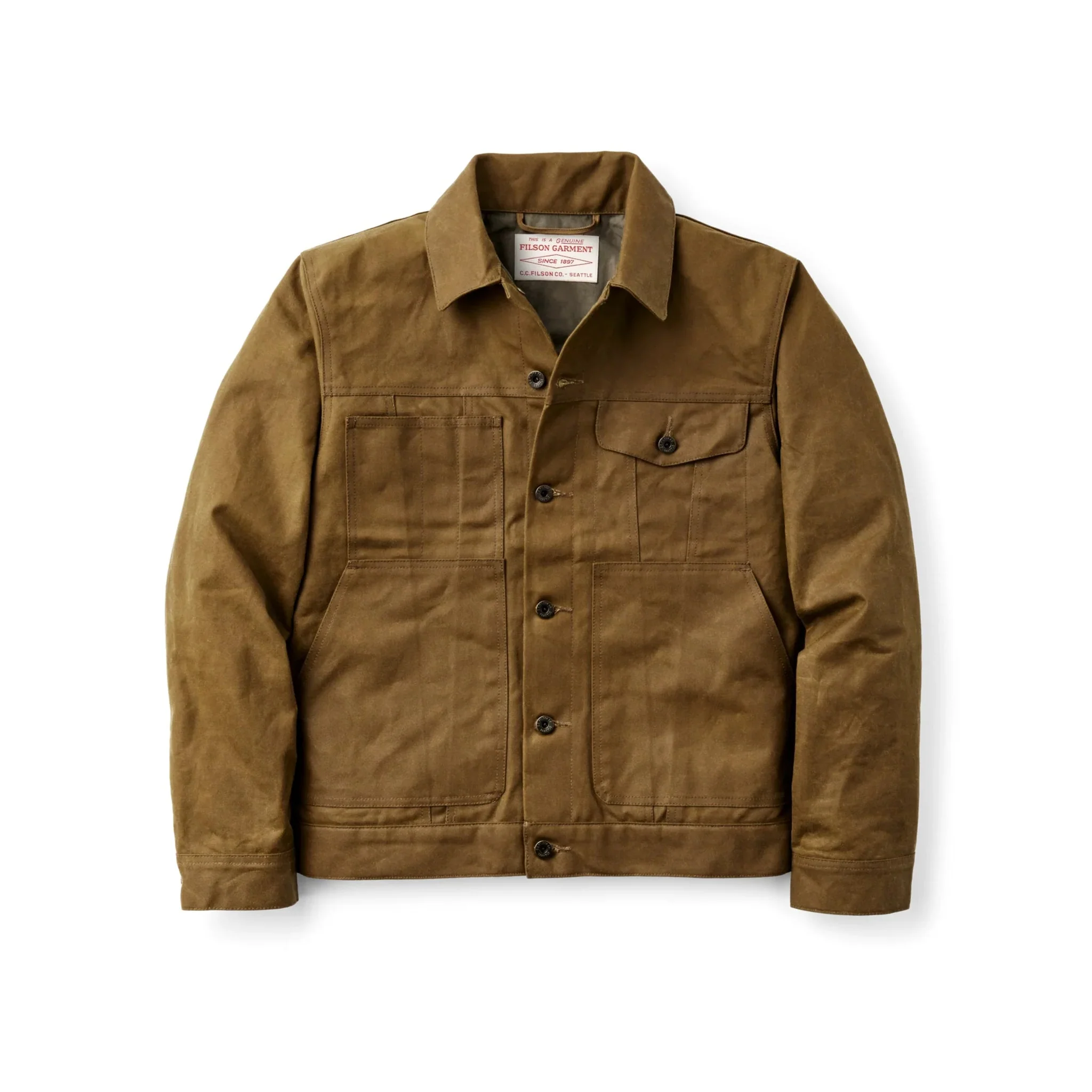 Filson Men's Short Lined Cruiser Jacket - Dark Tan - Image 2