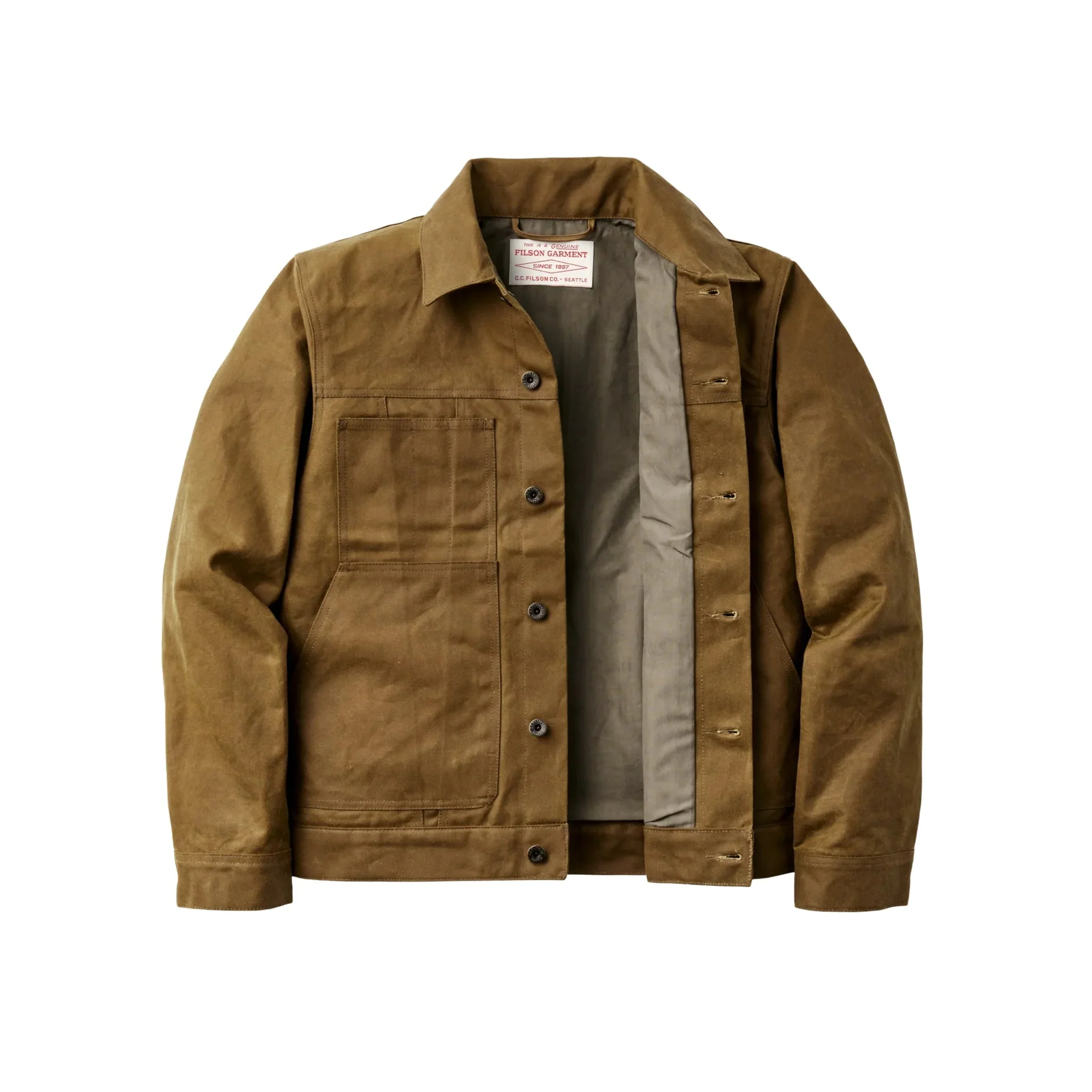 Filson Men's Short Lined Cruiser Jacket - Dark Tan - Image 3