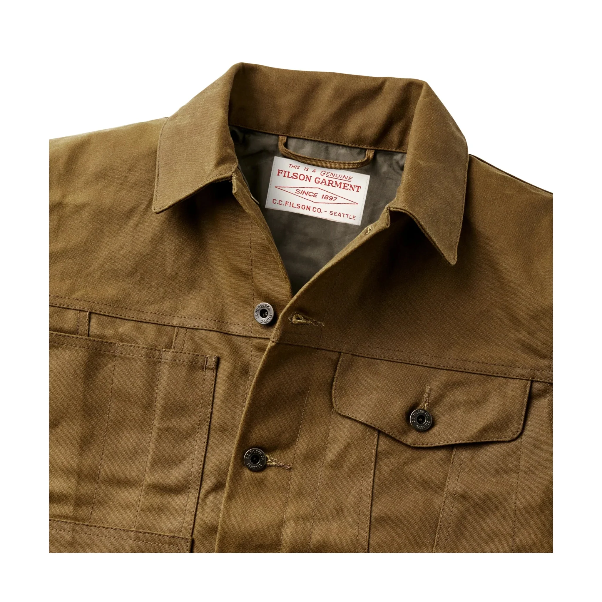 Filson Men's Short Lined Cruiser Jacket - Dark Tan - Image 5