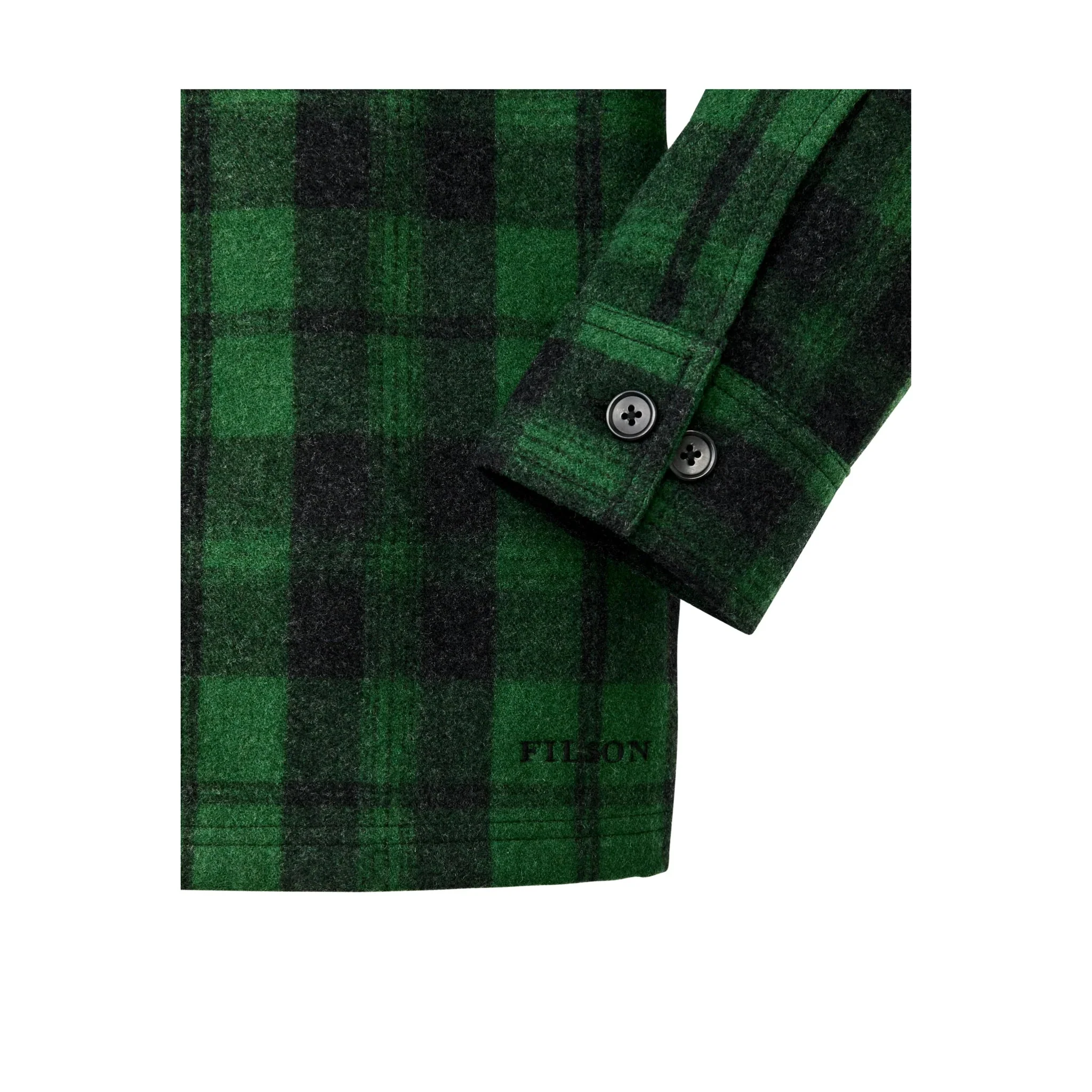 Filson Men's Wool Jac-Shirt - Green/Black Plaid - Image 5