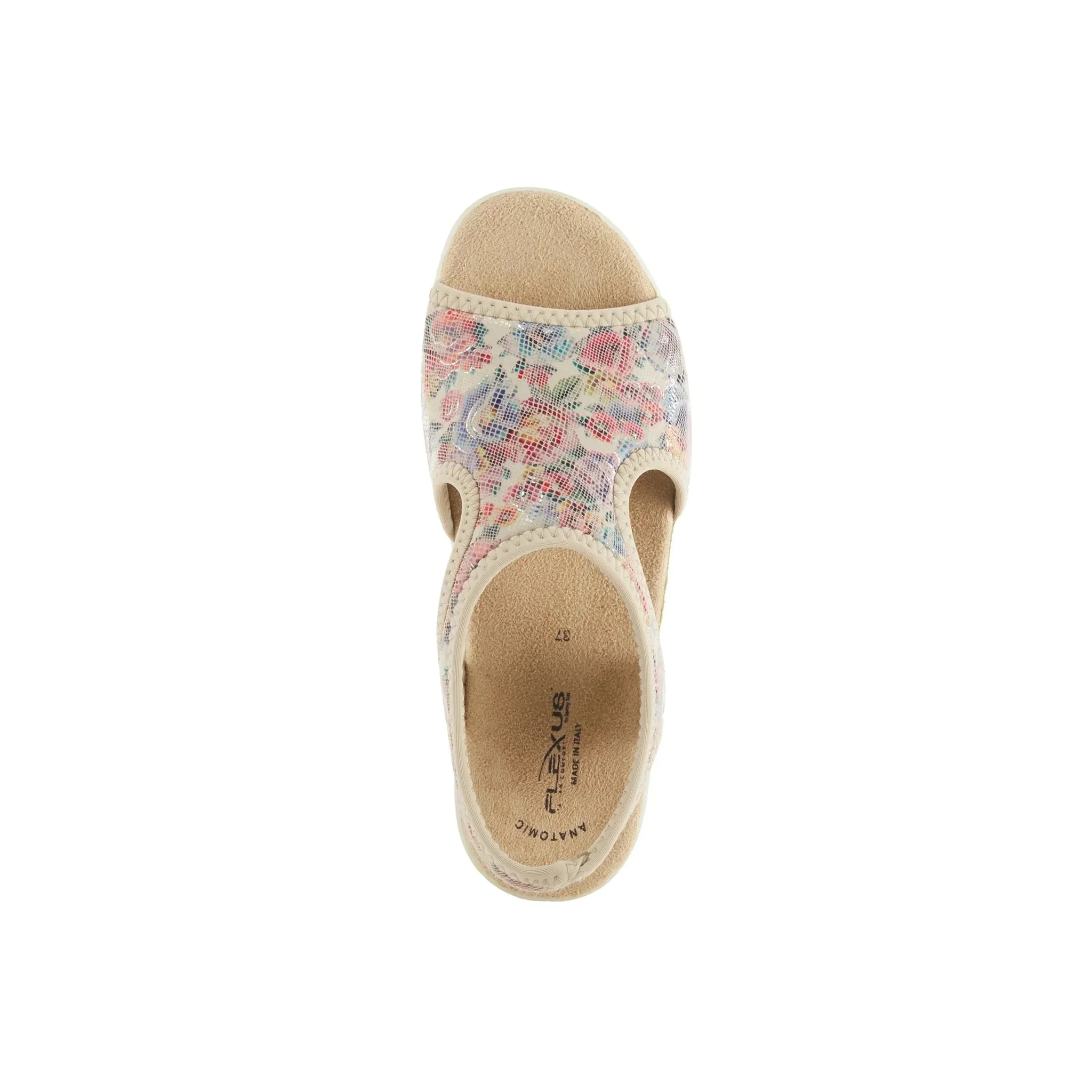 Flexus Women's Nyaman Floral Sandal - Beige Multi - Image 3
