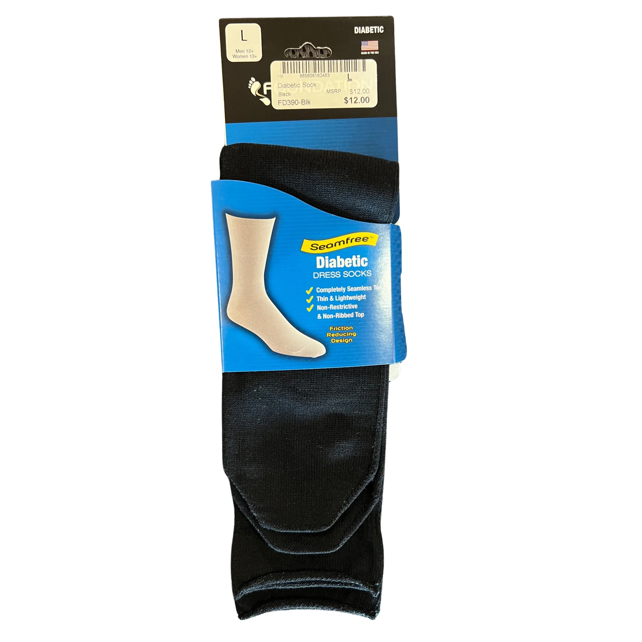 Frankford Leather Co Foundation Diabetic Dress Sock - Black - Image 2