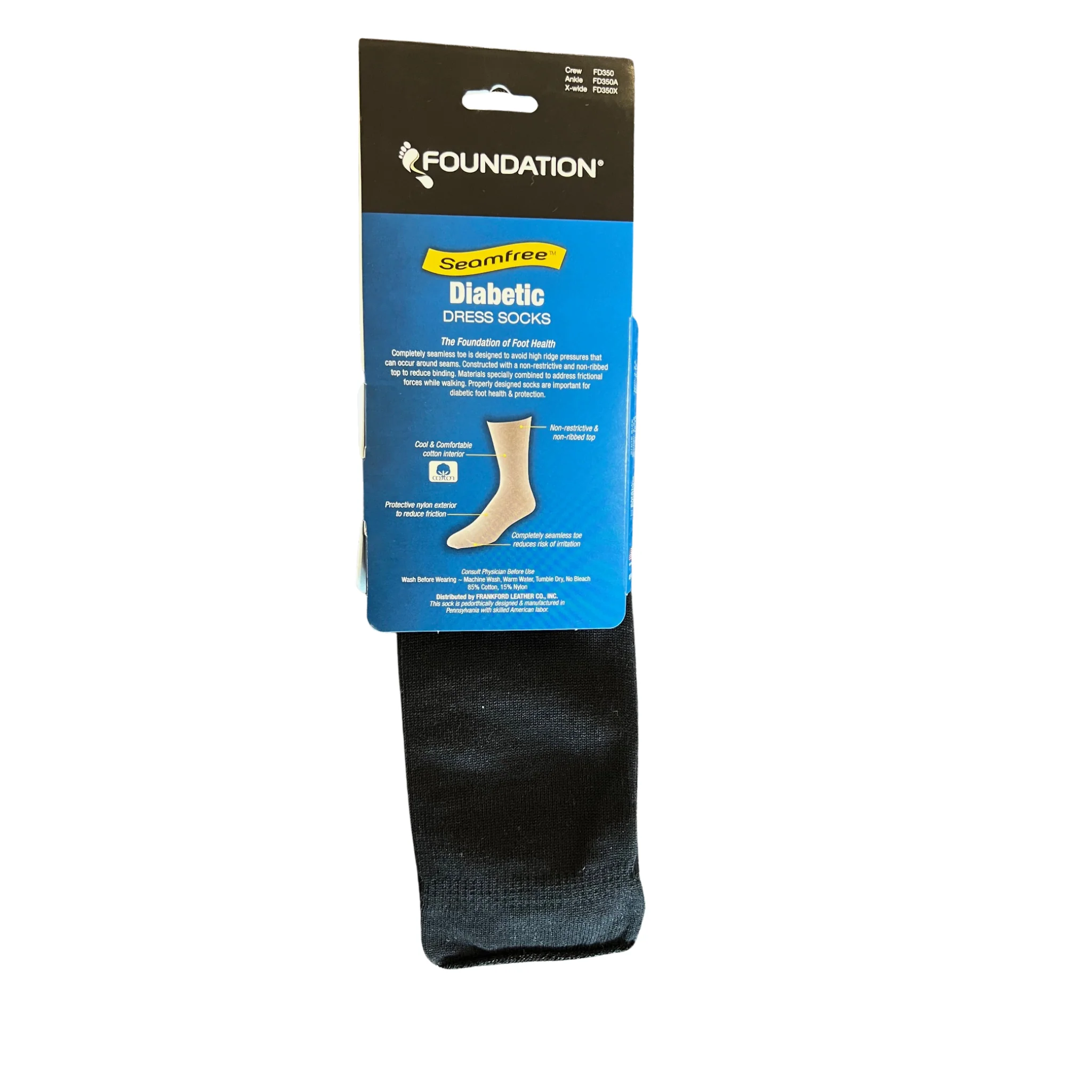 Frankford Leather Co Foundation Diabetic Dress Sock - Black - Image 3