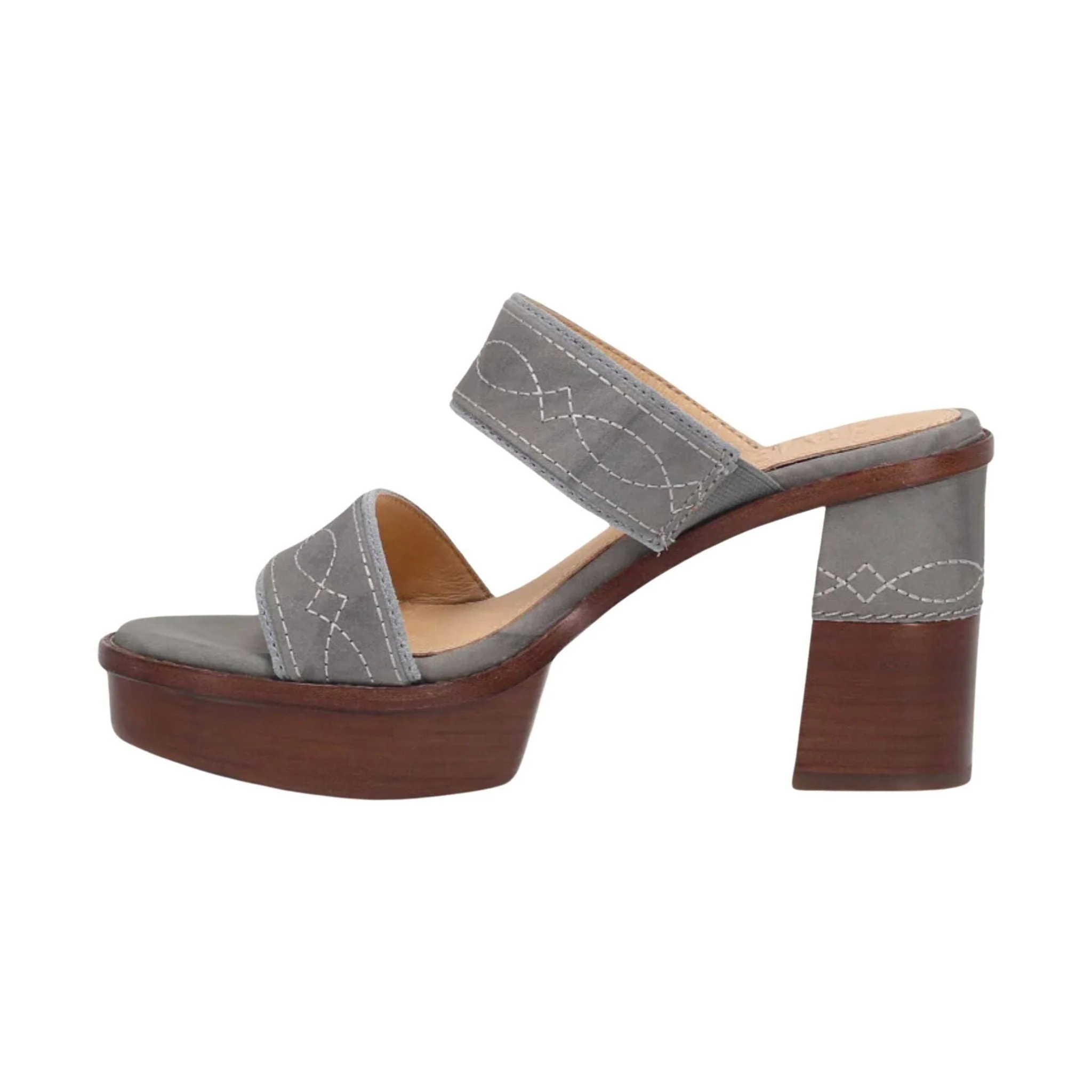 Frye Women's Pipa Woodstock 2 Band Platform Sandal - Grey Sky - Image 2