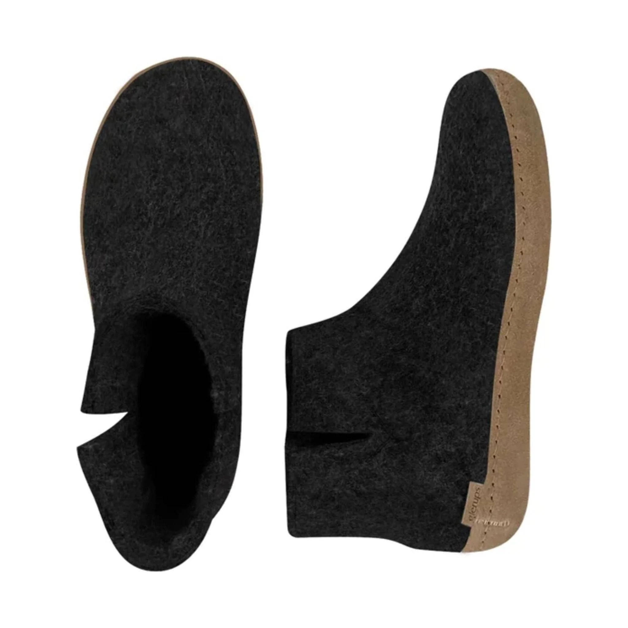 Glerups Boot With Leather Sole Slipper - Charcoal - Image 3