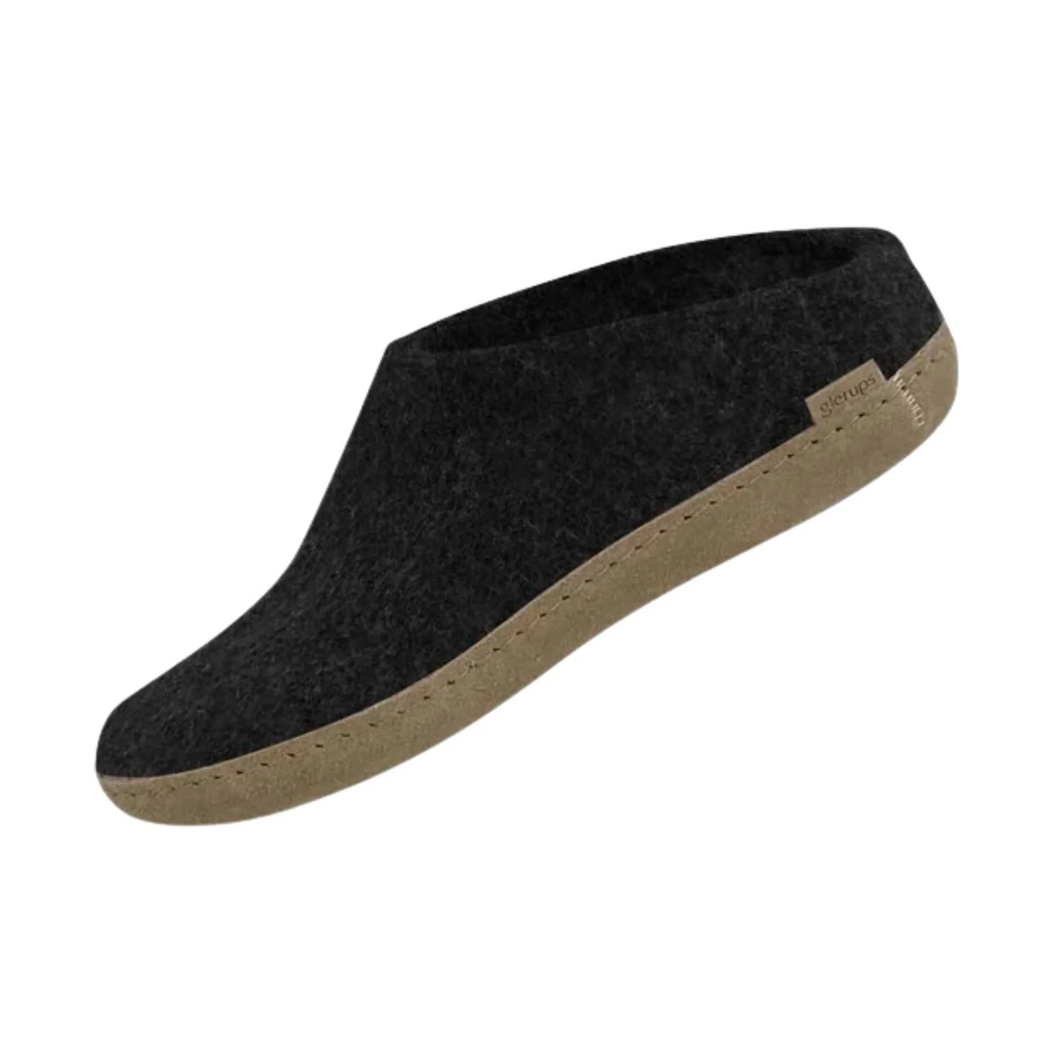 Glerups Slip On With Leather Sole Slipper - Charcoal - Image 2