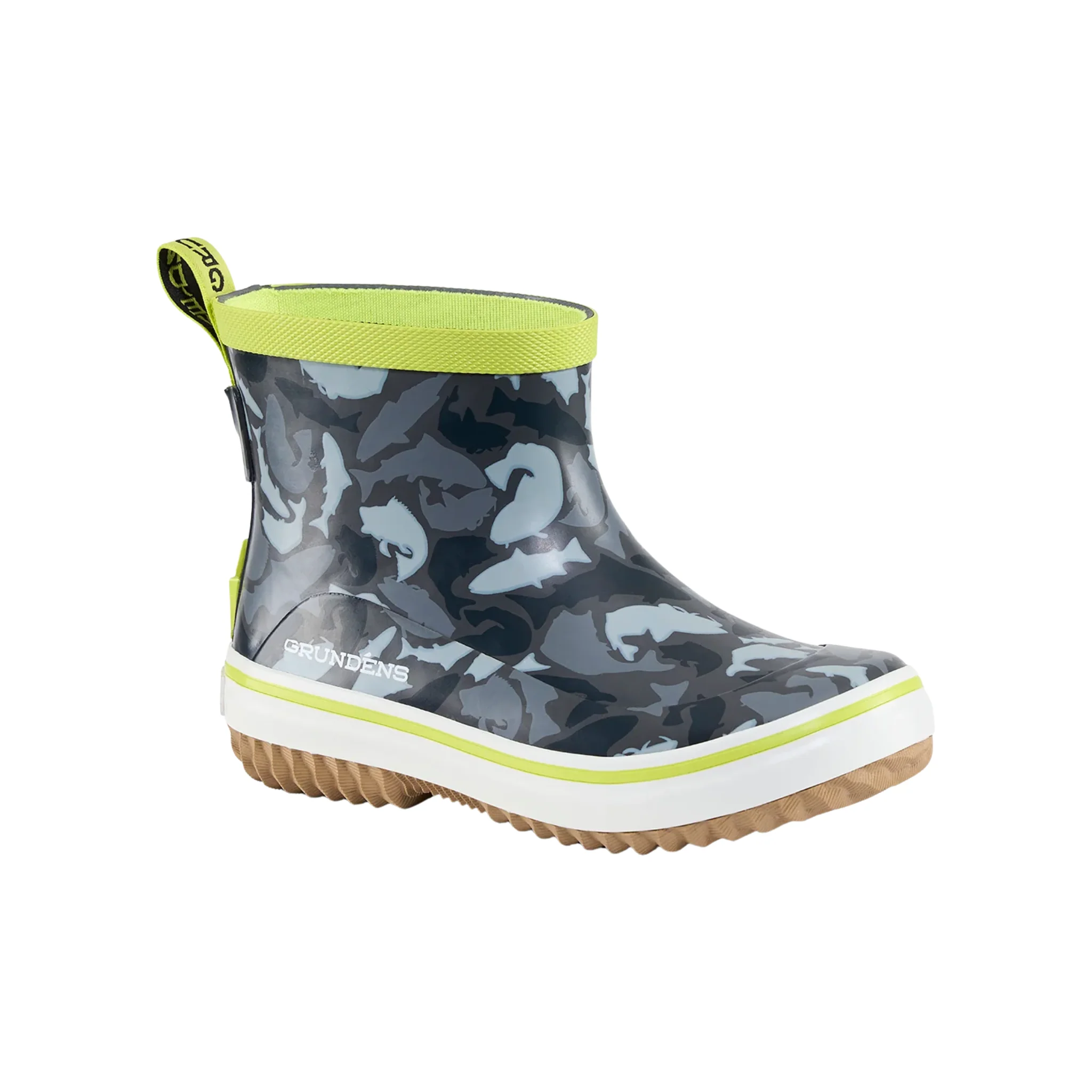 Grundens Kids' Guppy Rain Boots - Anchor Fish Camo