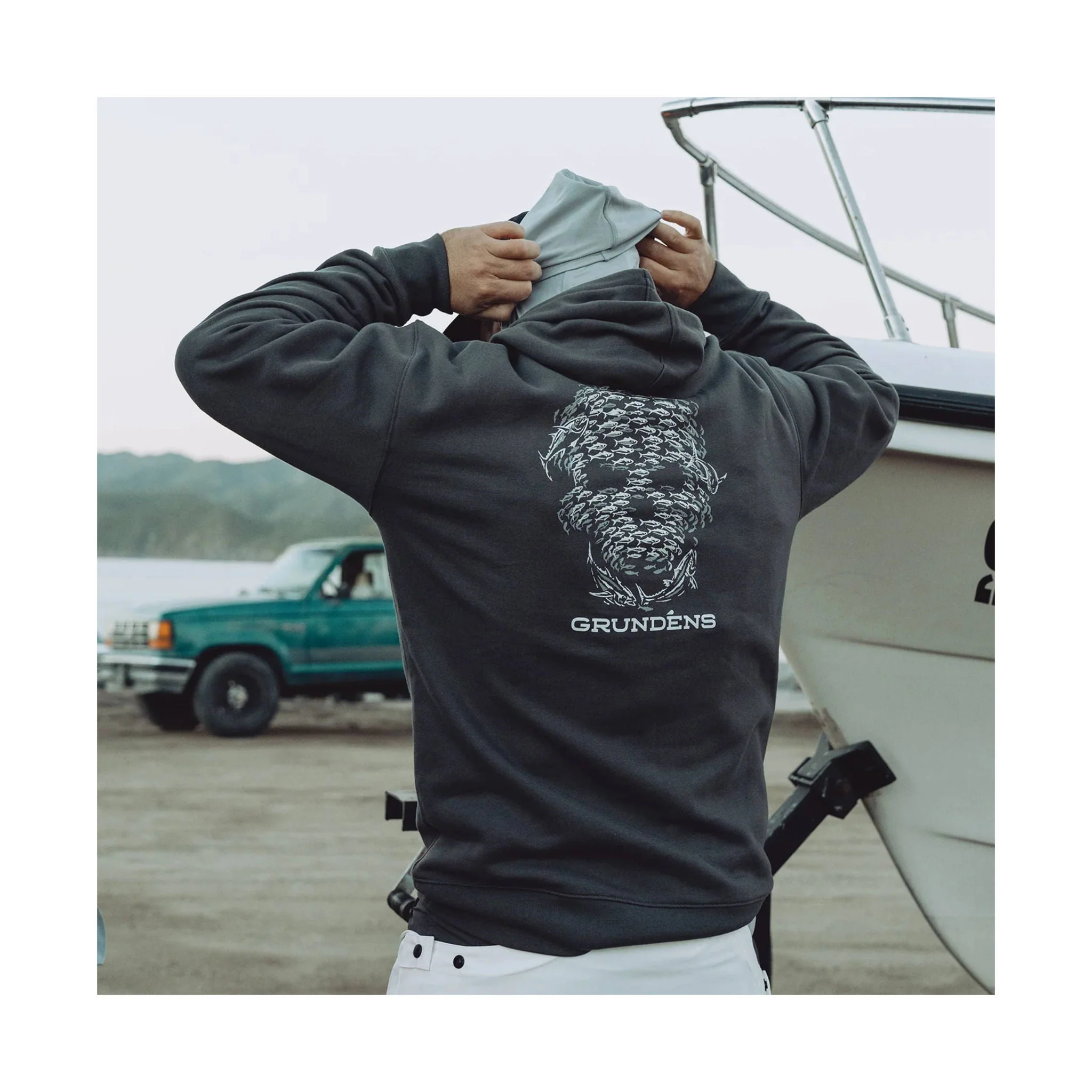 Grundens Men's Bait Ball Hoodie - Anchor - Image 3