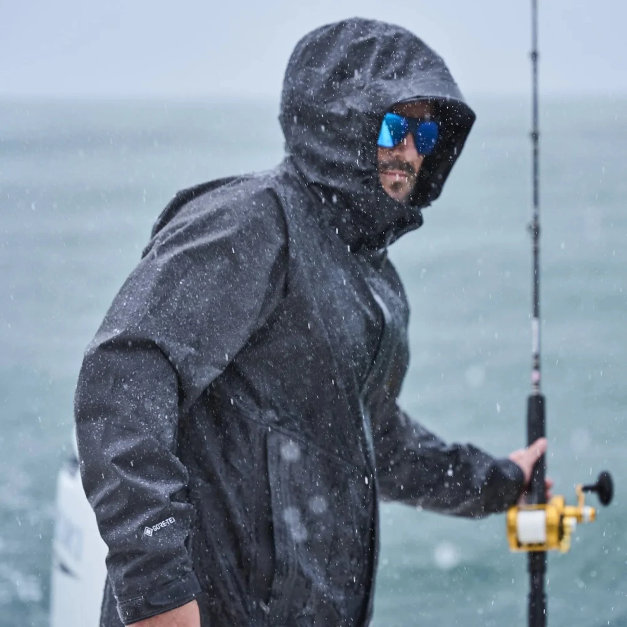 Grundens Men's Charter Gore Tex Rain Jacket - Anchor - Image 4